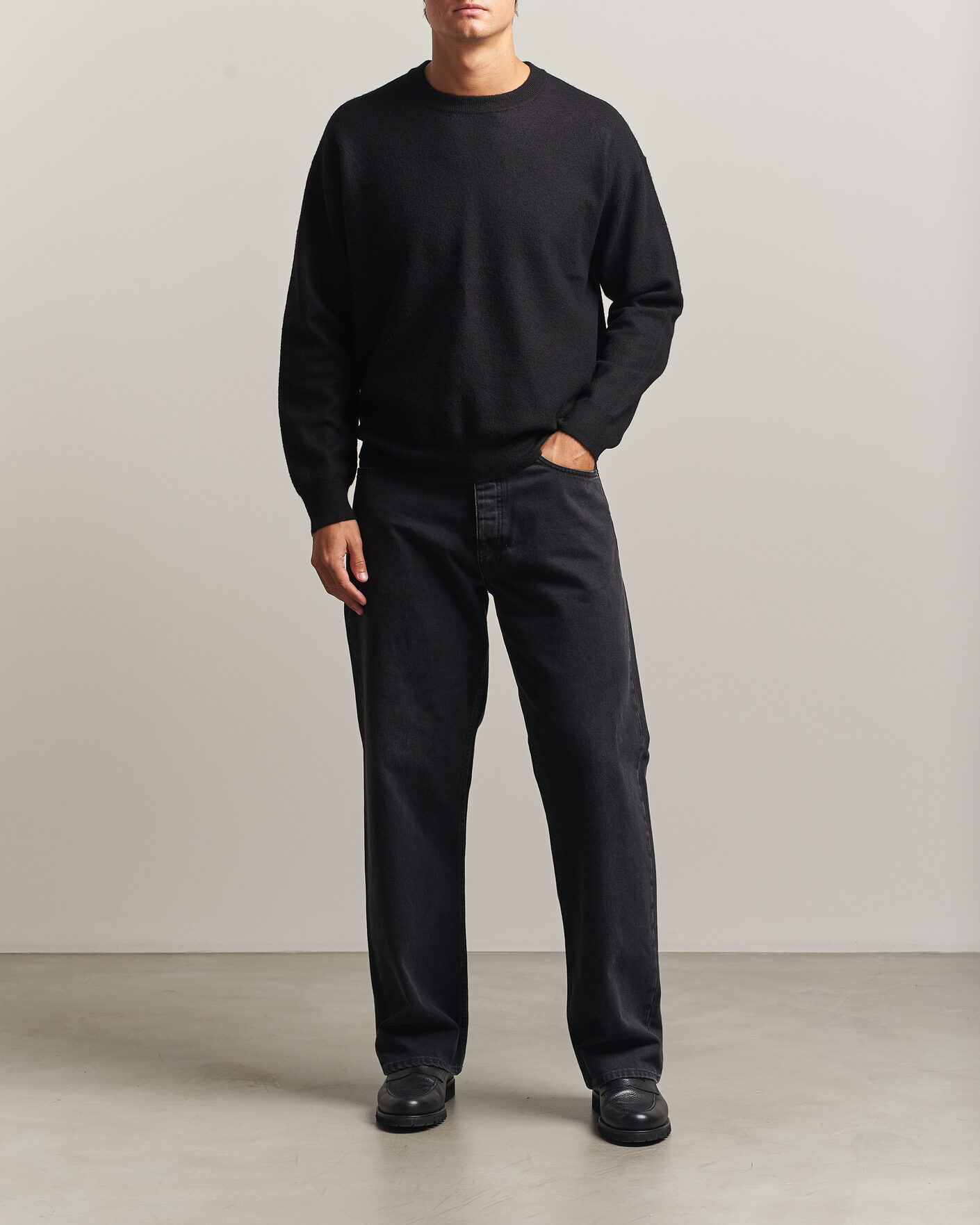 Heren | Truien | NN07 | Jasper Soft Boiled Wool Sweater Black