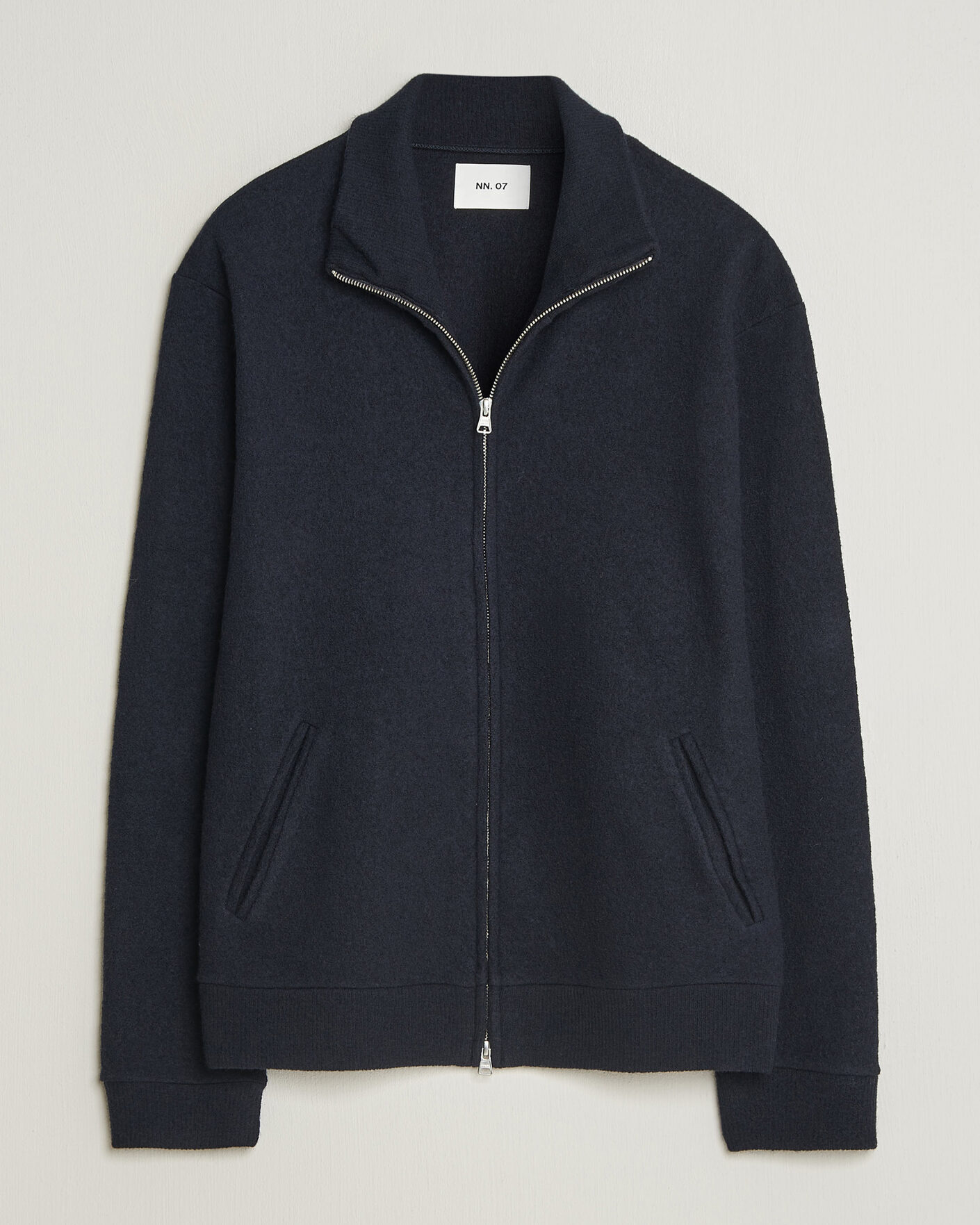 Heren | Truien | NN07 | Soft Boiled Wool Full Zip Navy Blue