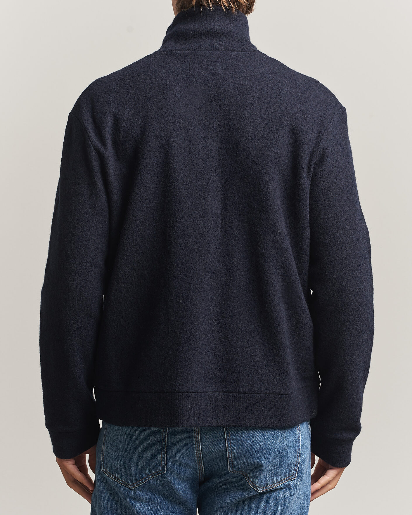 Heren | Truien | NN07 | Soft Boiled Wool Full Zip Navy Blue
