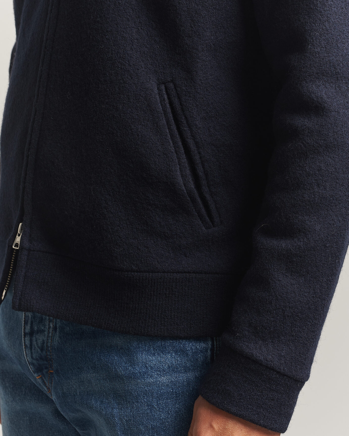 Heren | Truien | NN07 | Soft Boiled Wool Full Zip Navy Blue