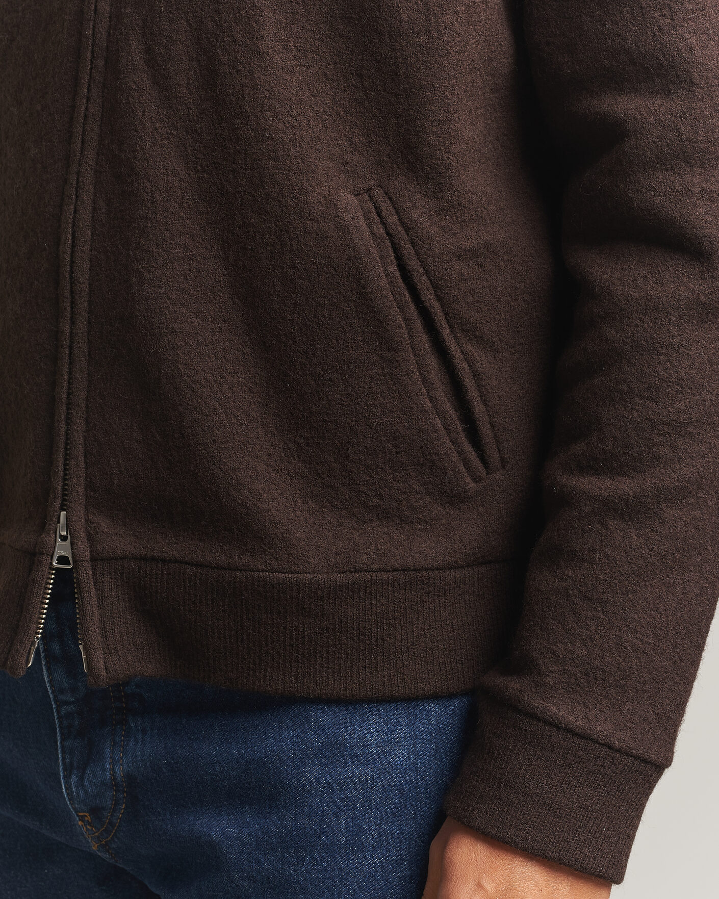 Heren | Truien | NN07 | Soft Boiled Wool Full Zip Deep Truffle
