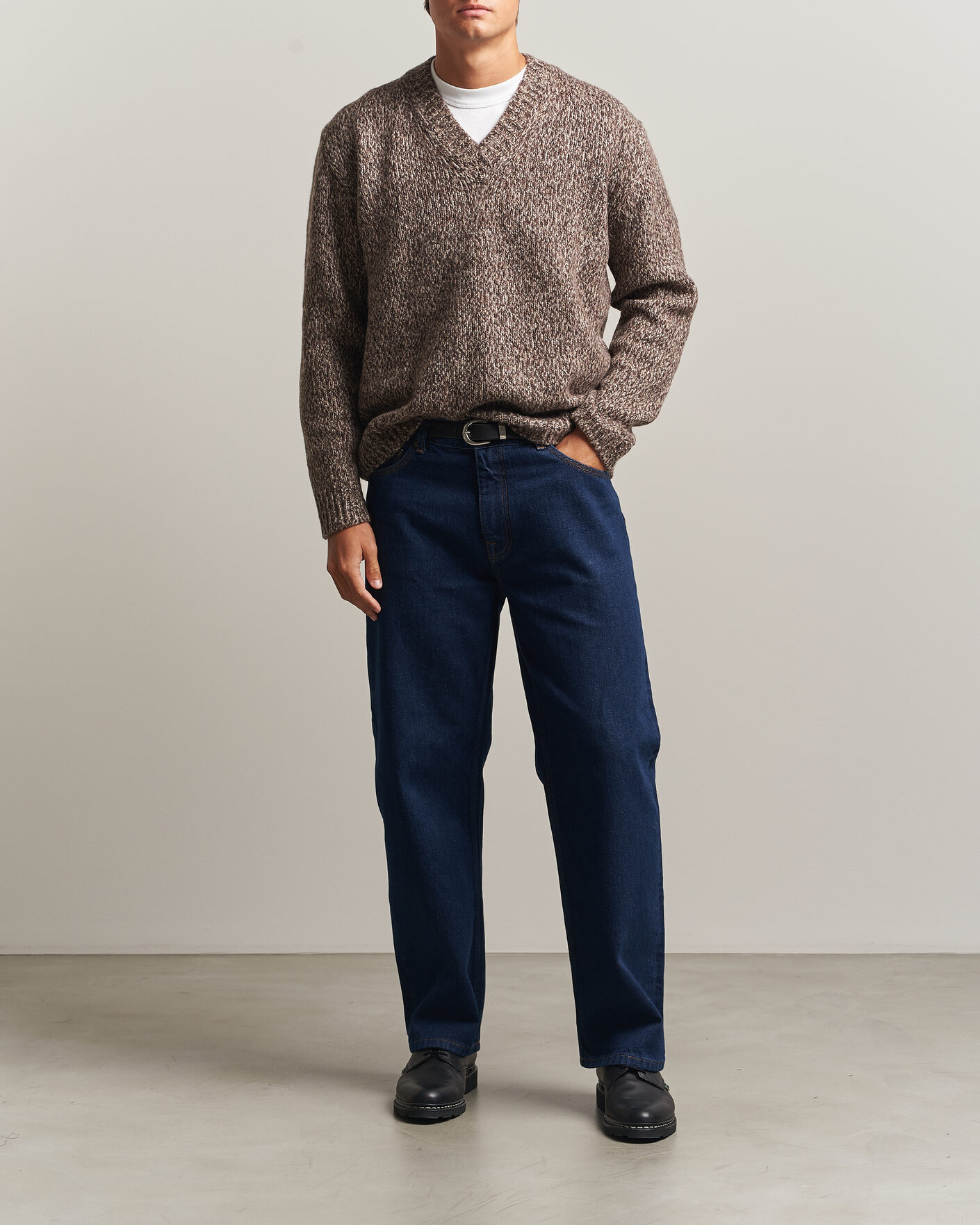 Heren | Truien | NN07 | Flint Wool Knitted V-Neck Deep Truffle