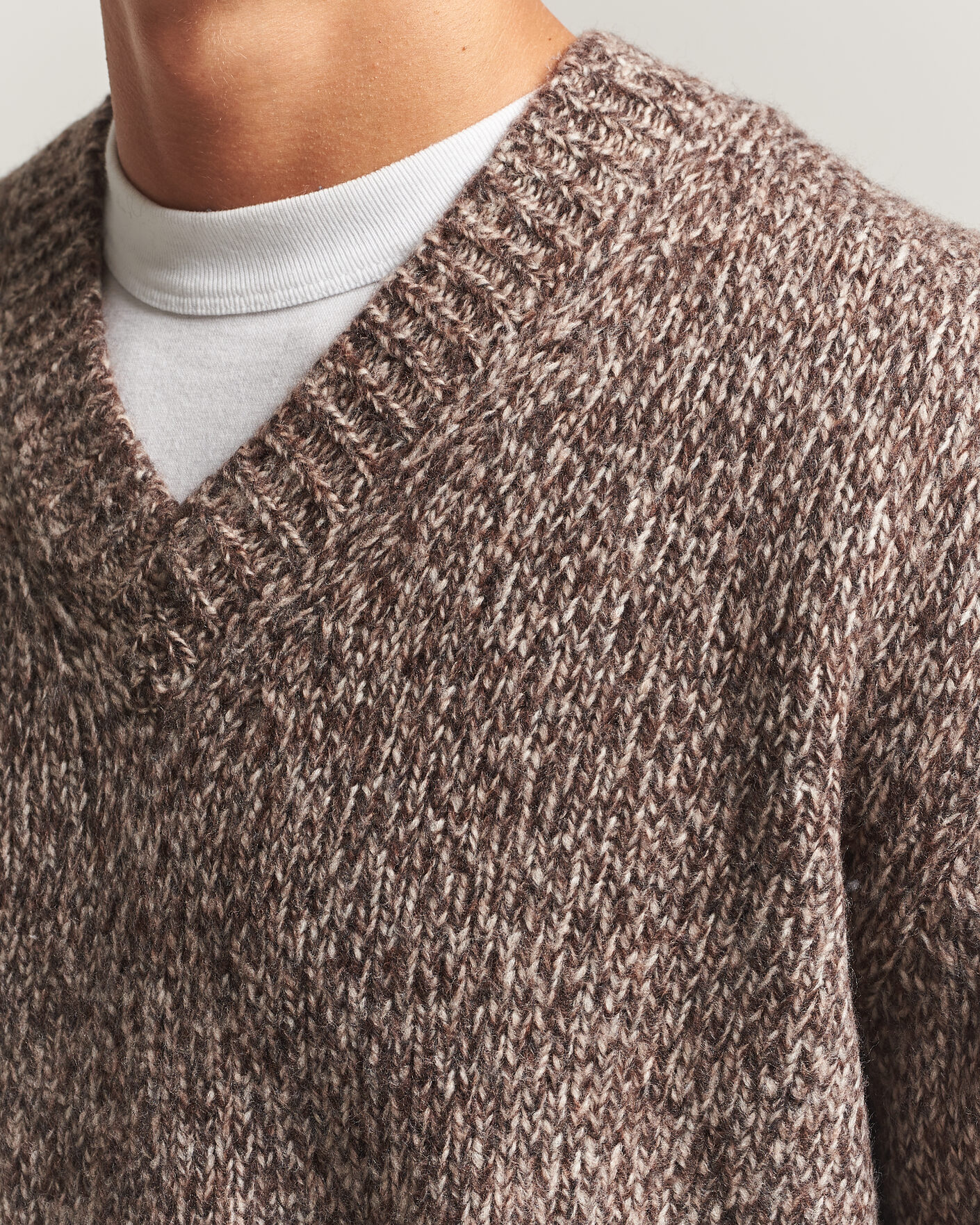 Heren | Truien | NN07 | Flint Wool Knitted V-Neck Deep Truffle