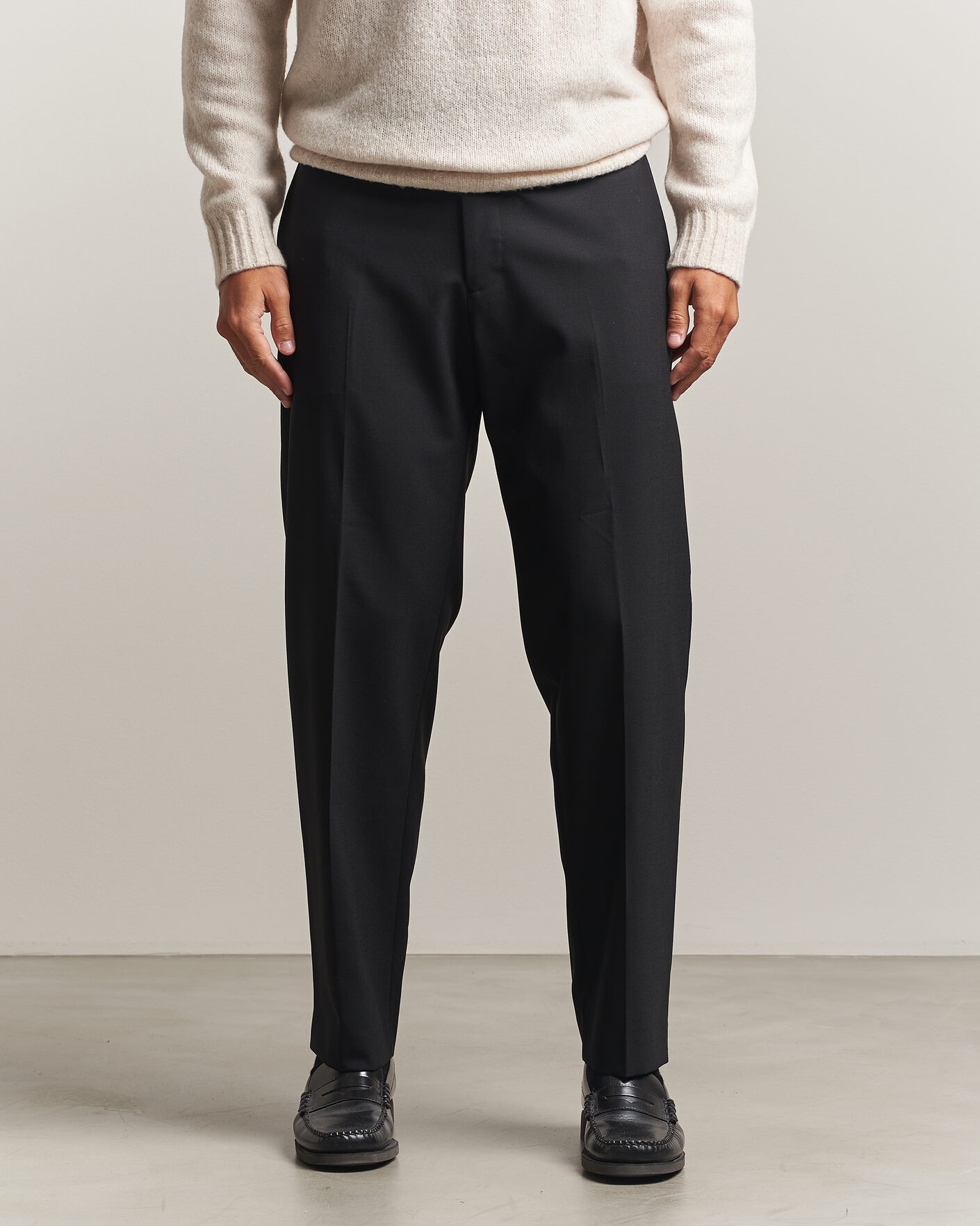 Heren | Broeken | NN07 | Brendan Wool Drawstring Trousers Black