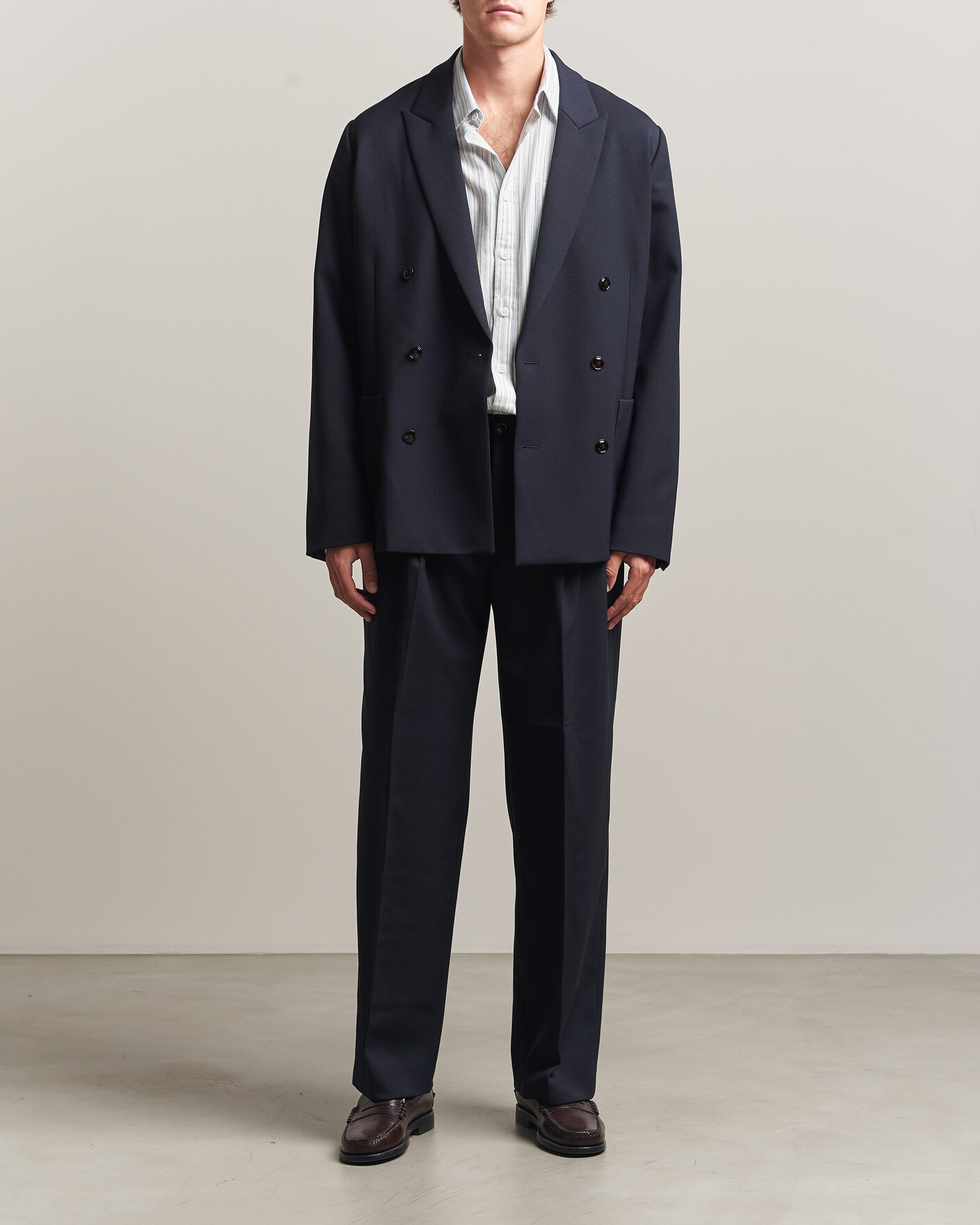 Heren | Blazers | NN07 | Jordin Wool Double Breasted Blazer Deep Navy