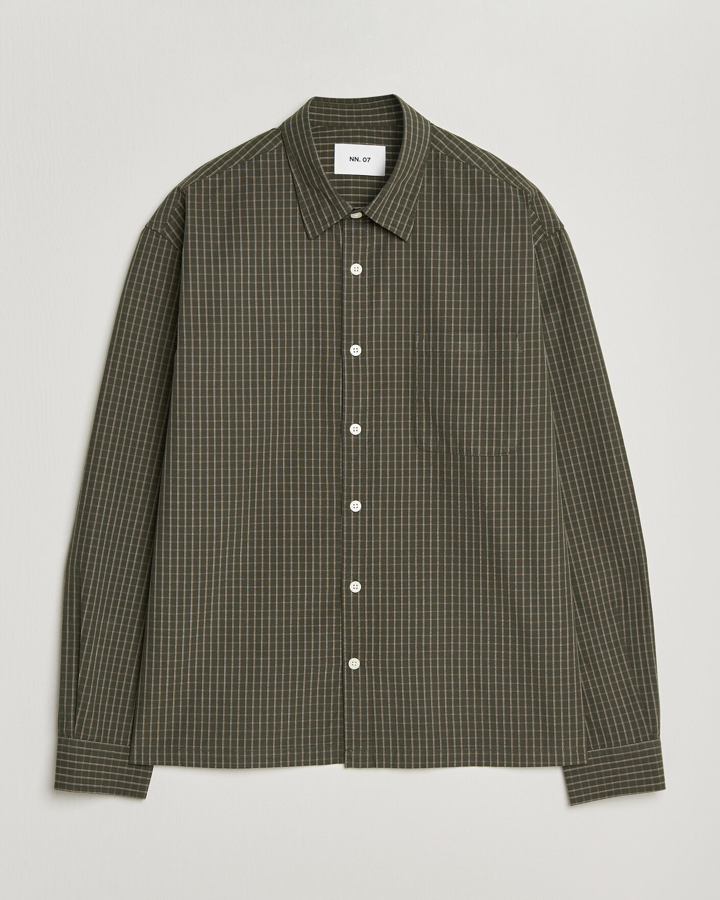 Heren | Overhemden | NN07 | Deon Peached Cotton Checked Shirt Green