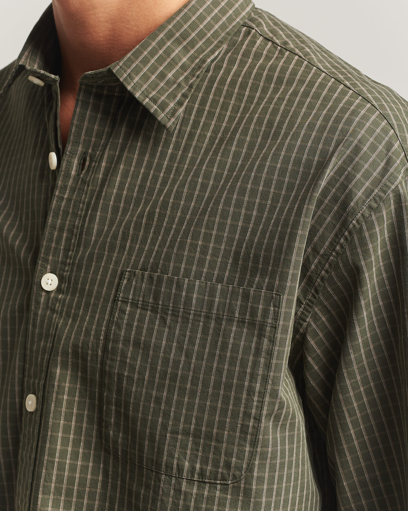 Heren | Overhemden | NN07 | Deon Peached Cotton Checked Shirt Green