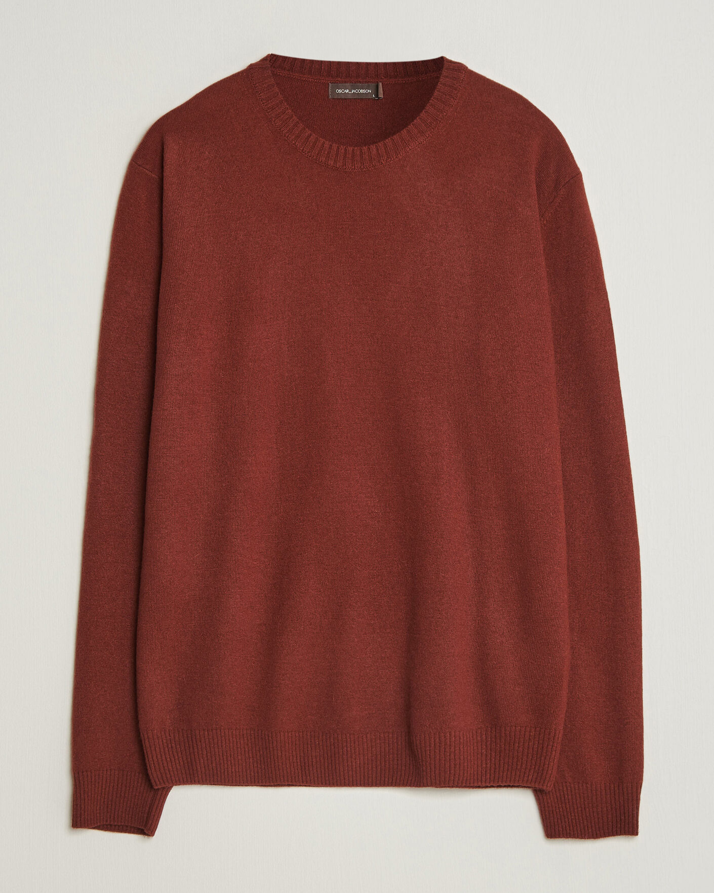 Heren | Truien | Oscar Jacobson | Valter Wool/Cashmere Round Neck Orange Rust