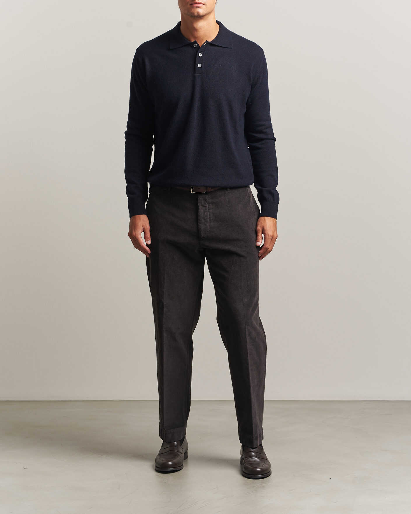 Heren | Truien | Oscar Jacobson | Pepe Wool/Cashmere Polo Navy