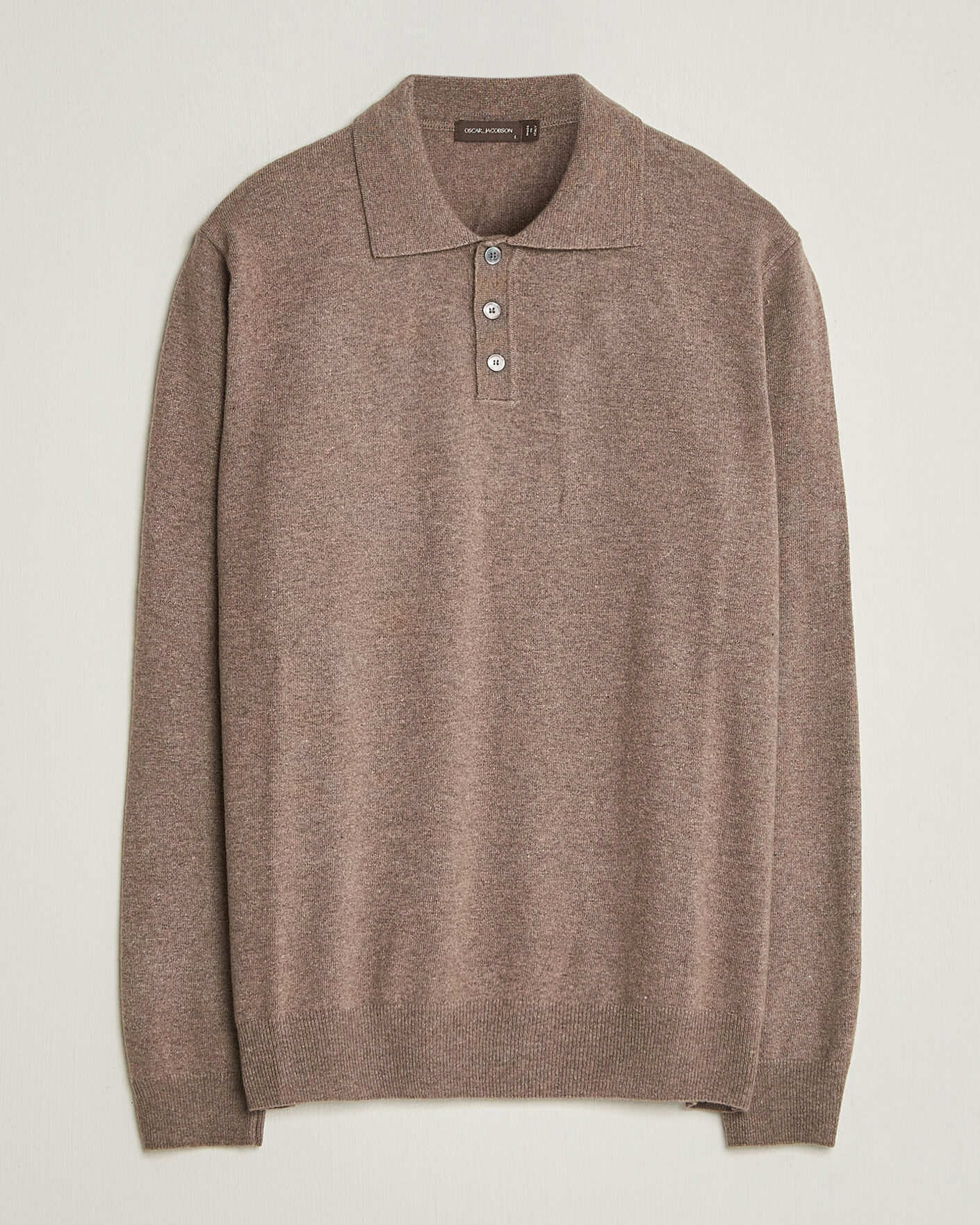 Heren | Truien | Oscar Jacobson | Pepe Wool/Cashmere Polo Light Brown