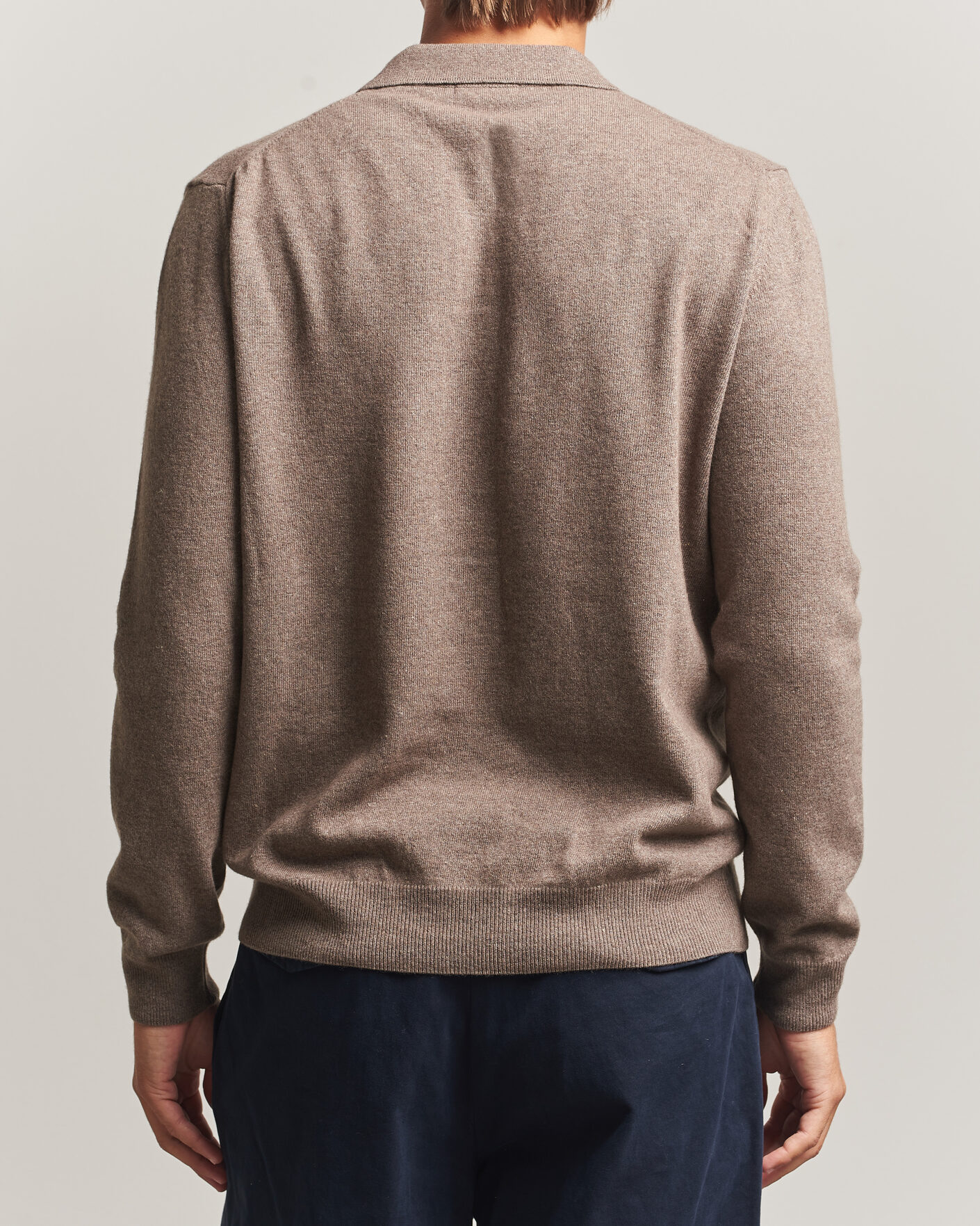 Heren | Truien | Oscar Jacobson | Pepe Wool/Cashmere Polo Light Brown