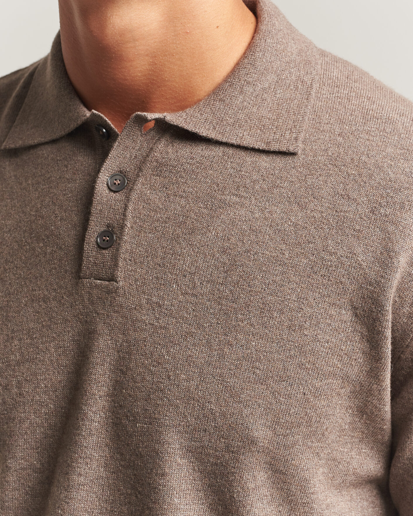 Heren | Truien | Oscar Jacobson | Pepe Wool/Cashmere Polo Light Brown