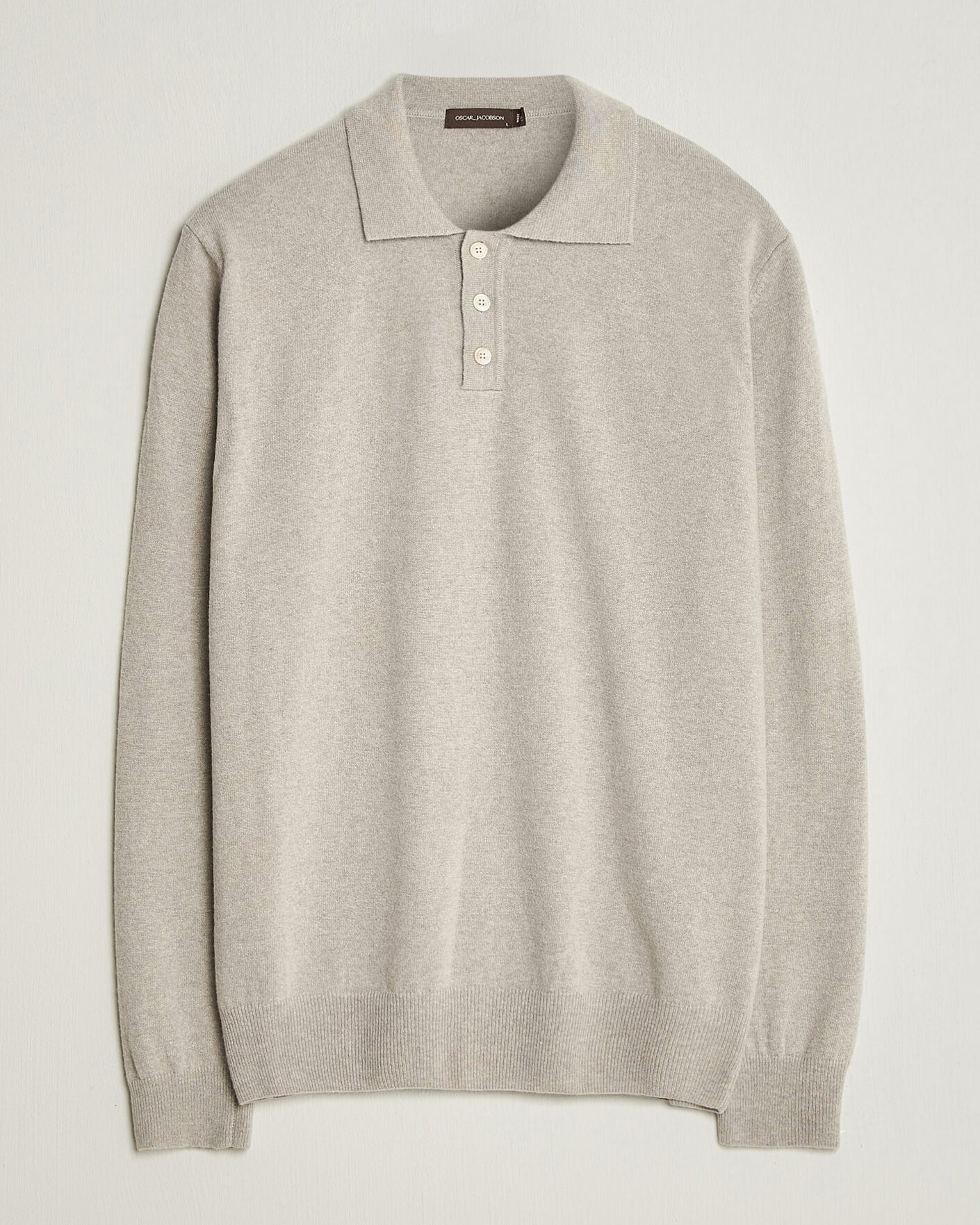 Heren | Truien | Oscar Jacobson | Pepe Wool/Cashmere Polo Light Beige