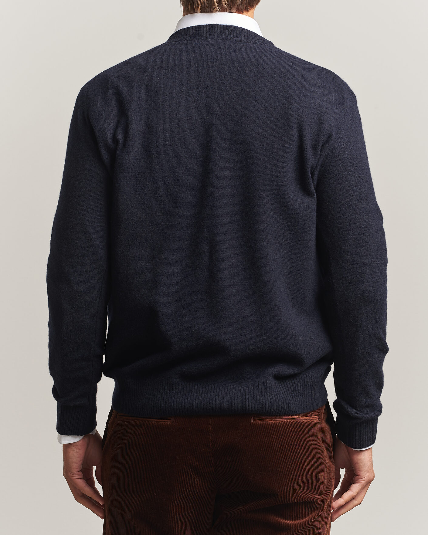 Heren | Truien | Oscar Jacobson | Gregor Wool/Cashmere V-Neck Navy