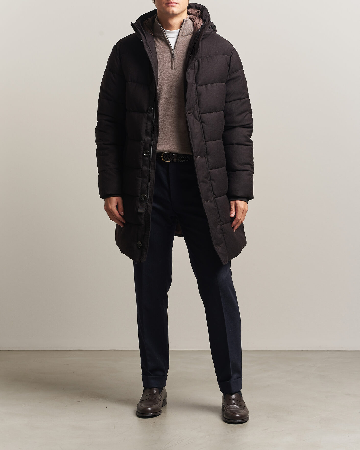 Heren | Jassen | Oscar Jacobson | Padded Flannel Parka Brown