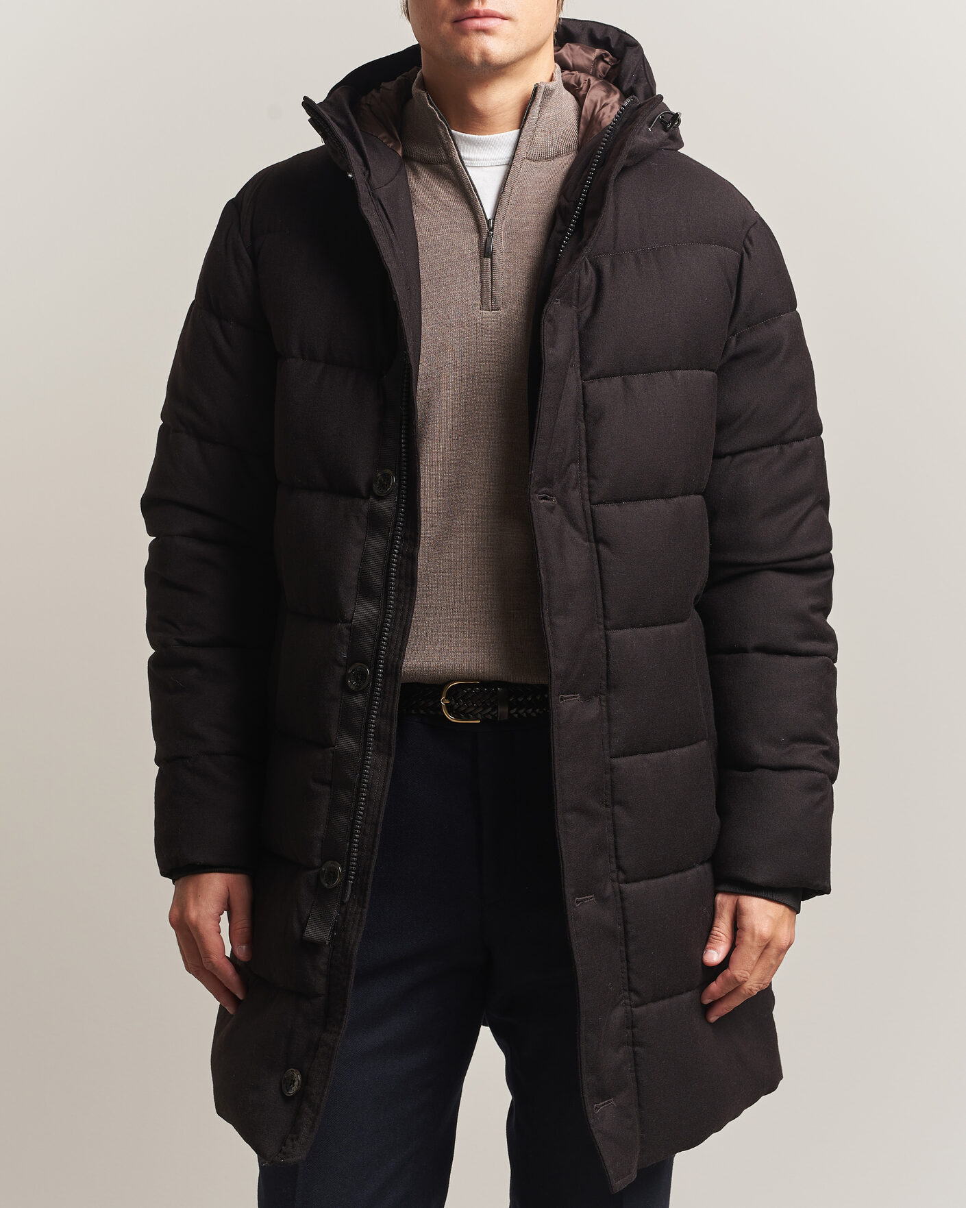 Heren | Jassen | Oscar Jacobson | Padded Flannel Parka Brown