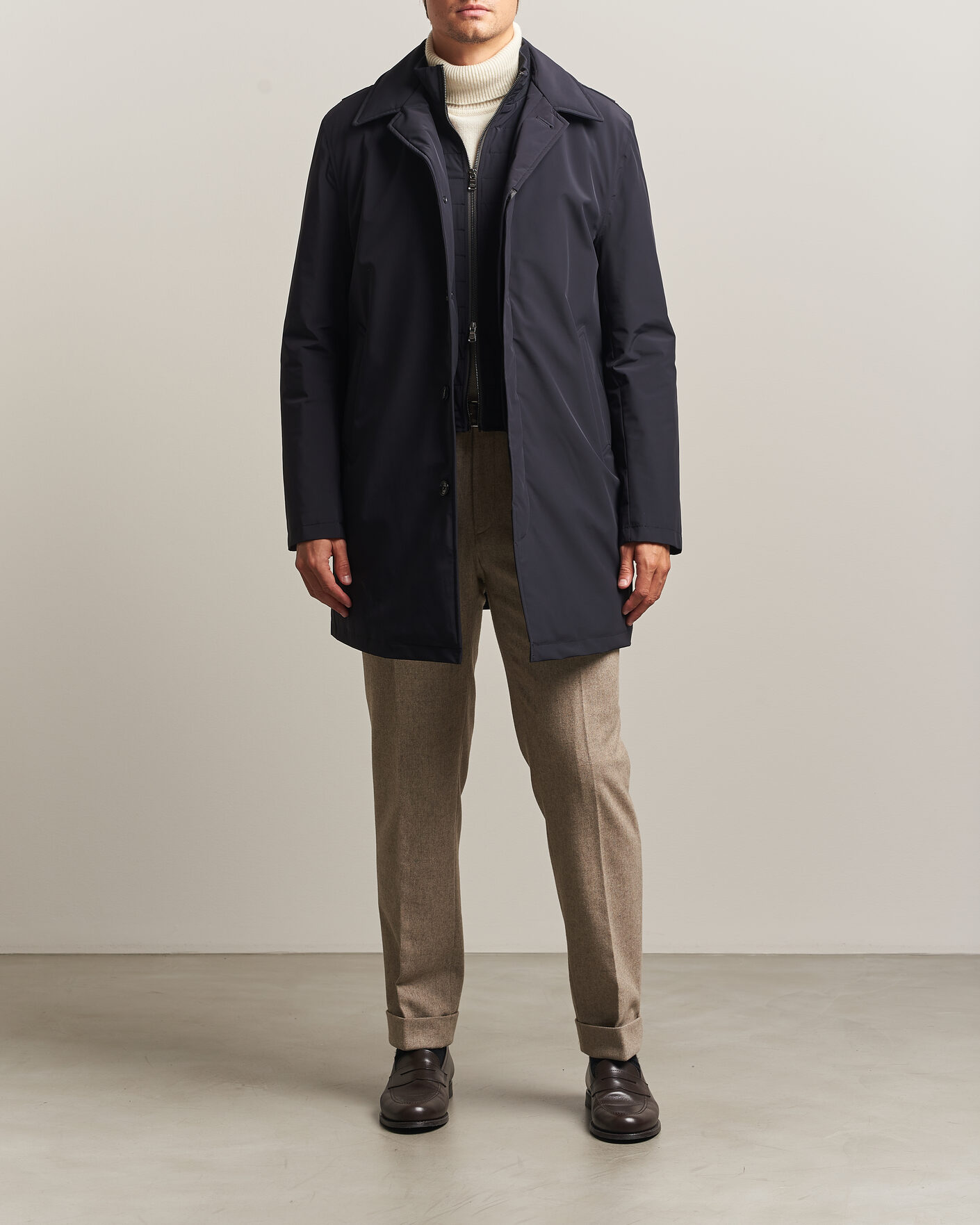 Heren | Jassen | Oscar Jacobson | Zipped Padded Car Coat Navy