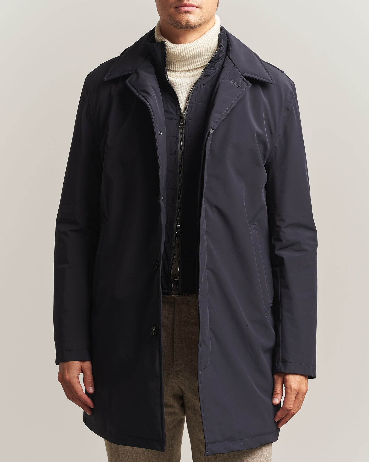 Heren | Jassen | Oscar Jacobson | Zipped Padded Car Coat Navy