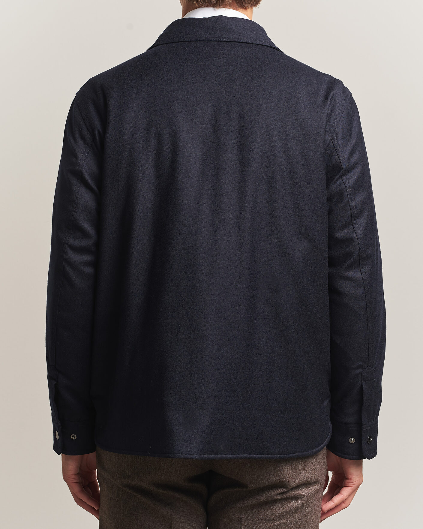 Heren | Jassen | Oscar Jacobson | Nylon/Wool Padded Shirt Jacket Navy