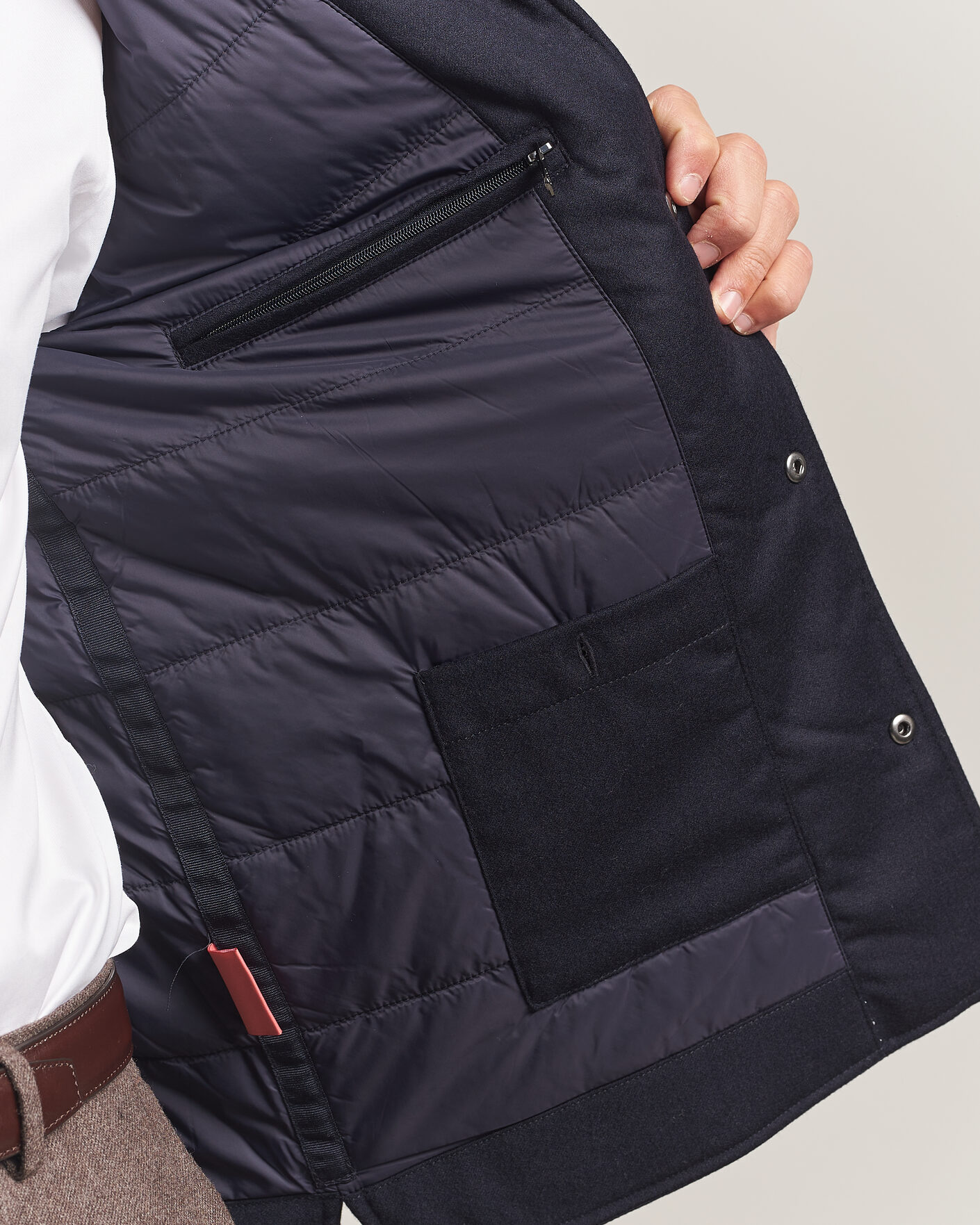 Heren | Jassen | Oscar Jacobson | Nylon/Wool Padded Shirt Jacket Navy