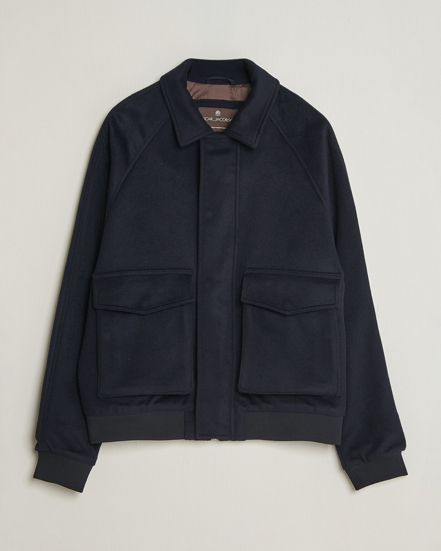 Heren | Jassen | Oscar Jacobson | Aviator Wool Jacket Navy