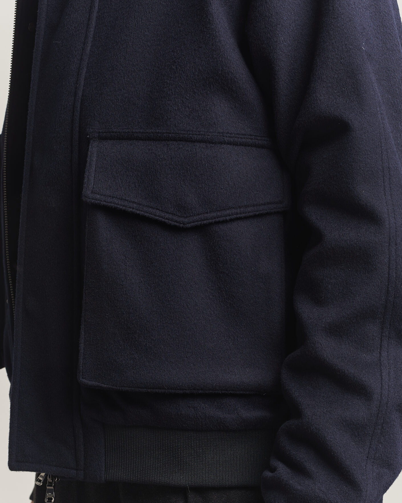 Heren | Jassen | Oscar Jacobson | Aviator Wool Jacket Navy