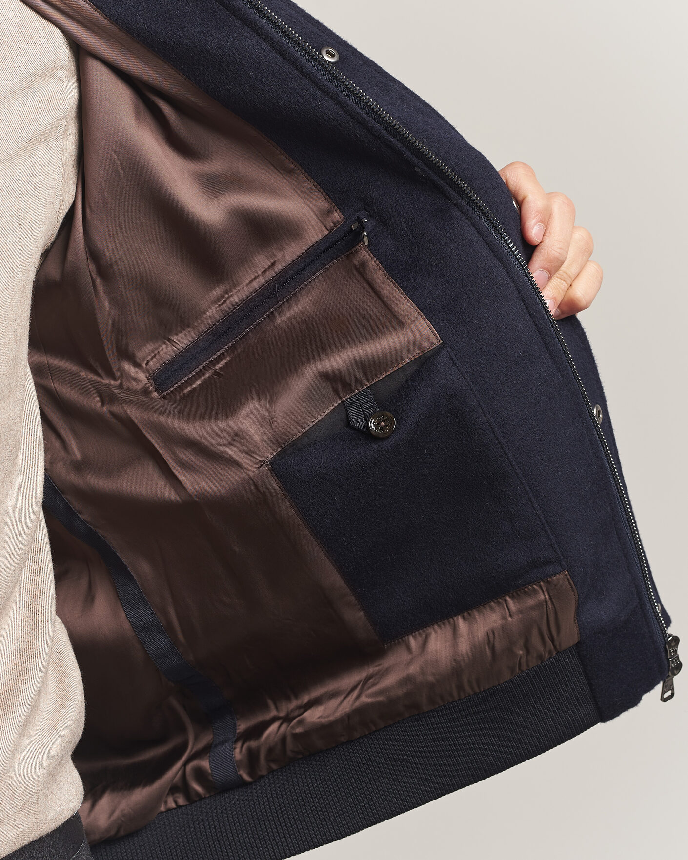 Heren | Jassen | Oscar Jacobson | Aviator Wool Jacket Navy