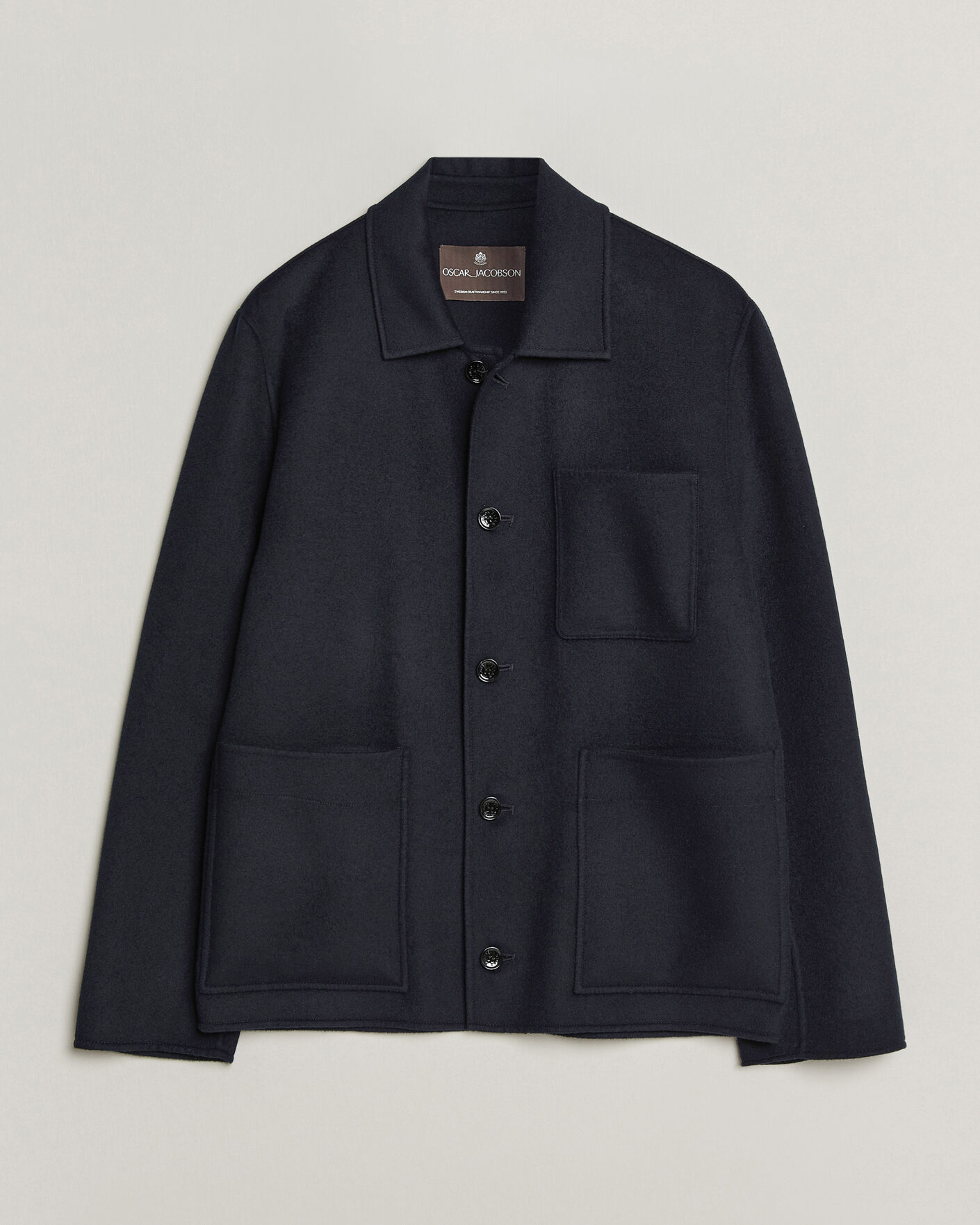 Heren | Jassen | Oscar Jacobson | Doublé Wool Shirt Jacket Navy