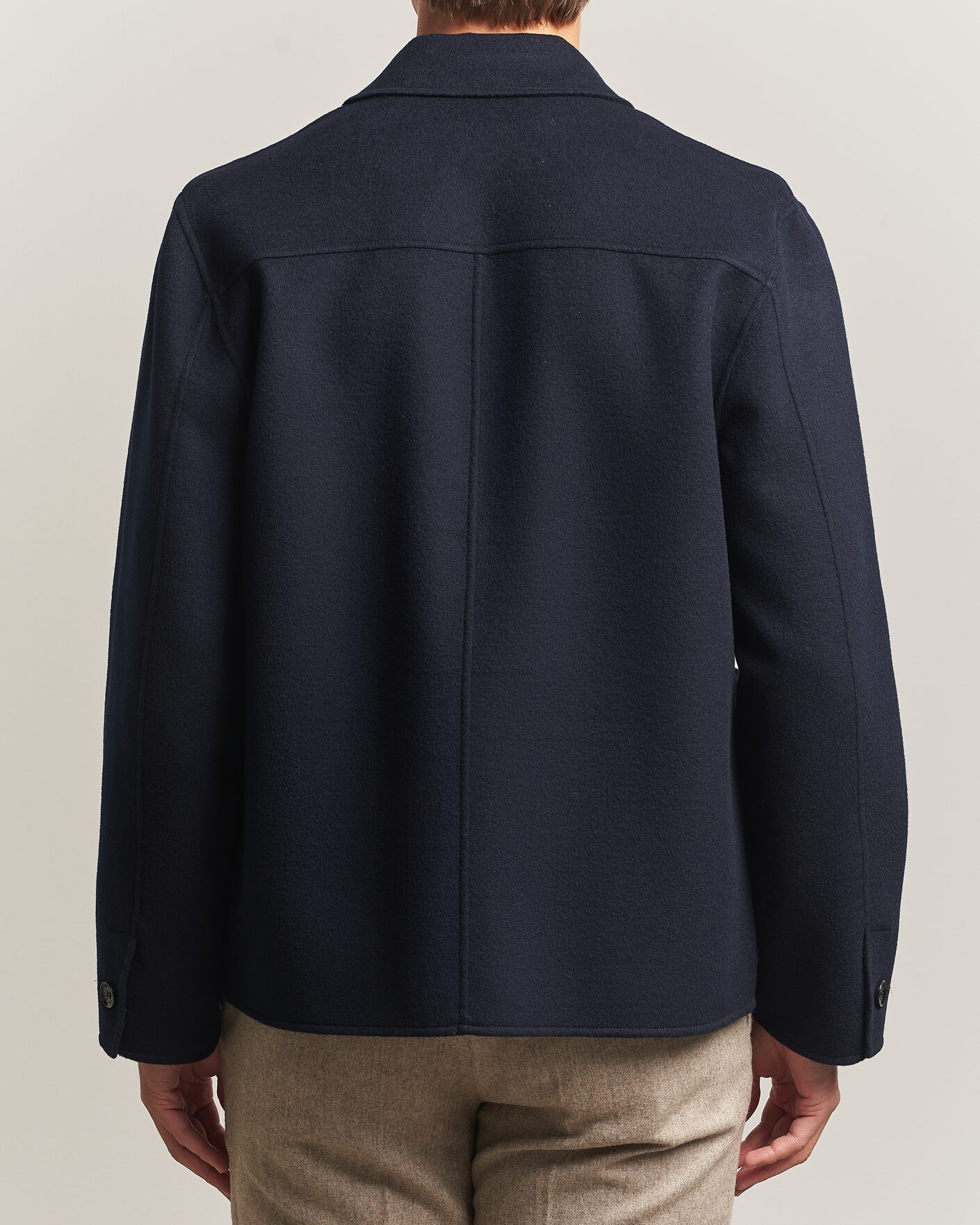 Heren | Jassen | Oscar Jacobson | Doublé Wool Shirt Jacket Navy