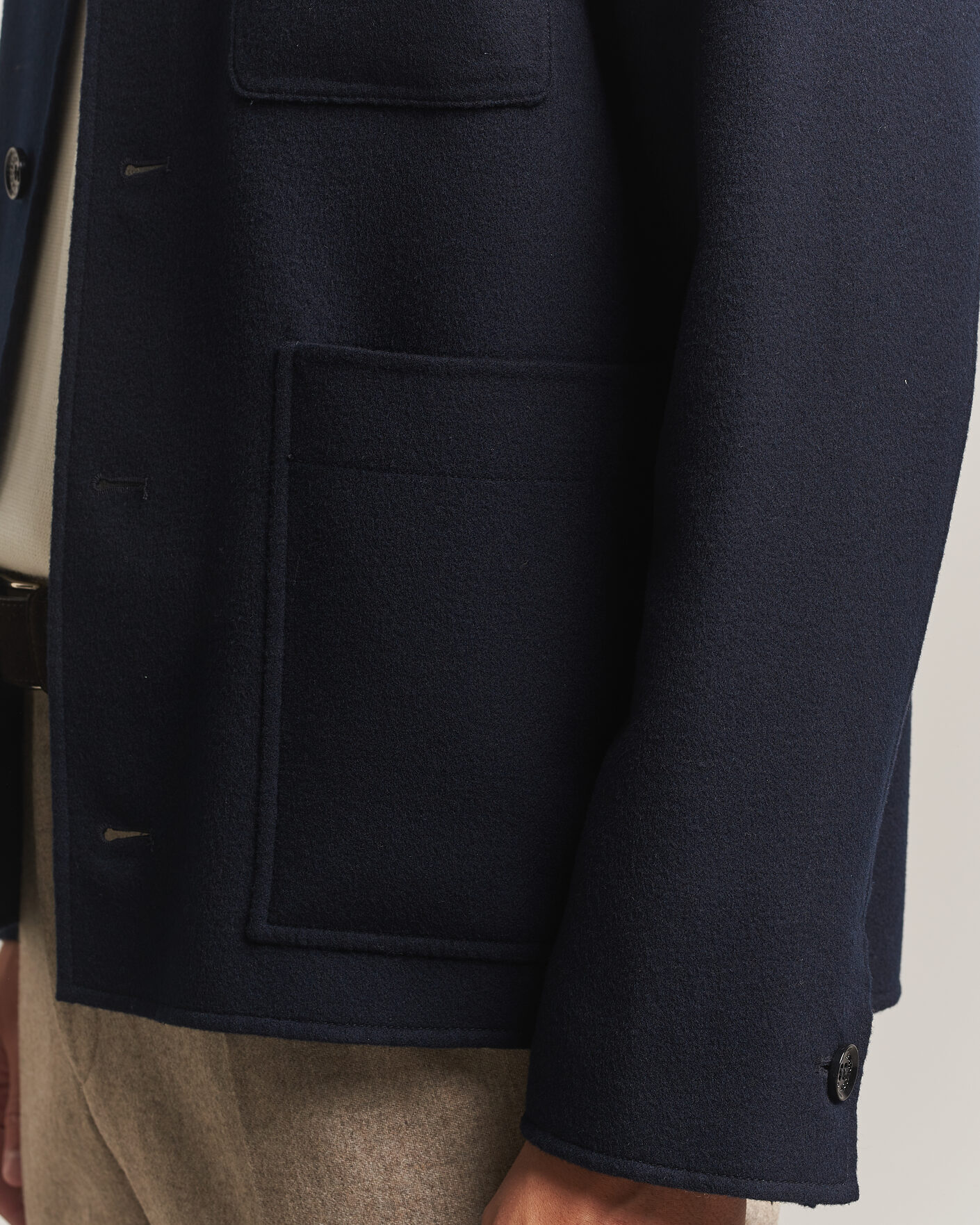 Heren | Jassen | Oscar Jacobson | Doublé Wool Shirt Jacket Navy