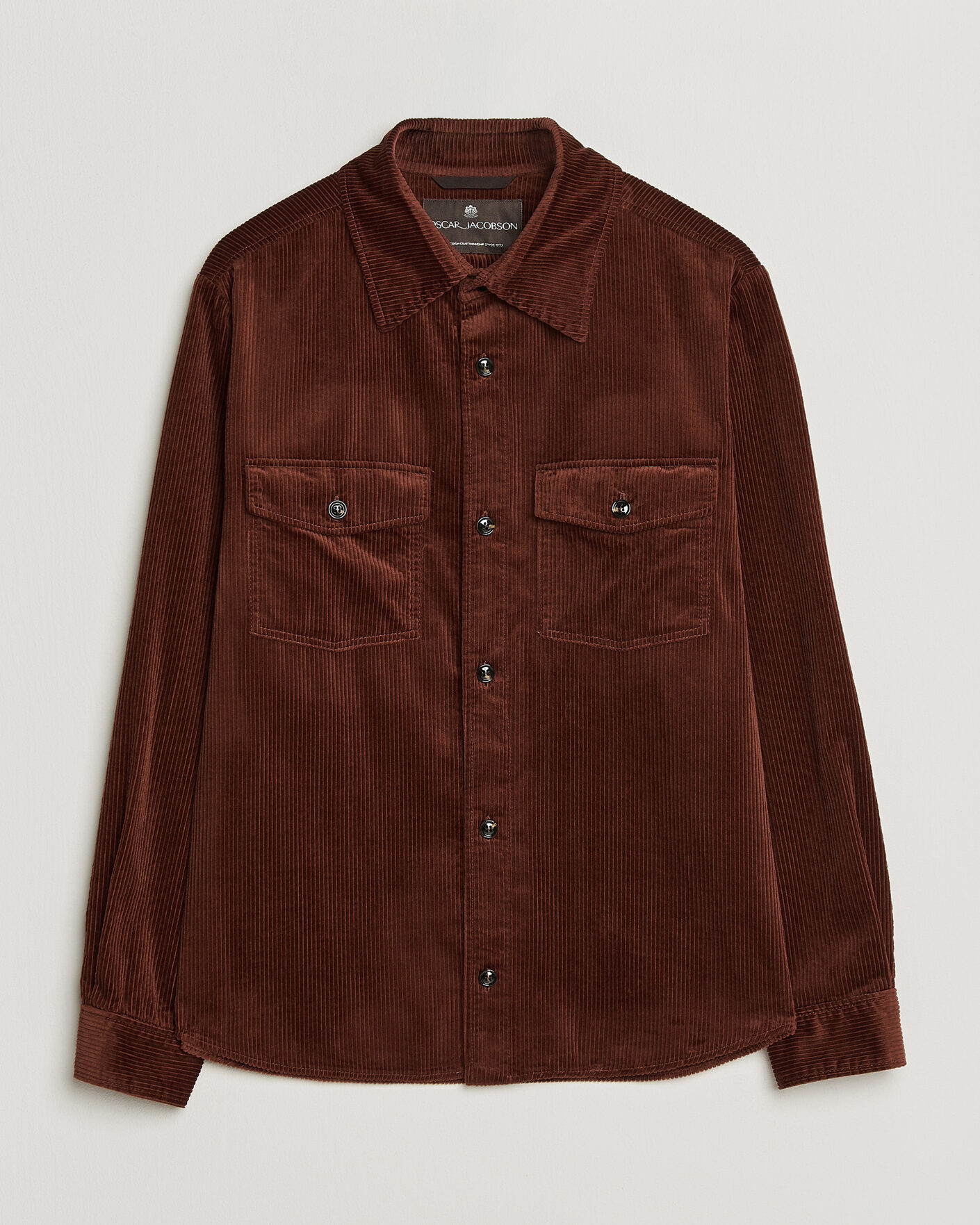Heren | Overhemden | Oscar Jacobson | Magnus Cord Shirt Jacket Burgundy