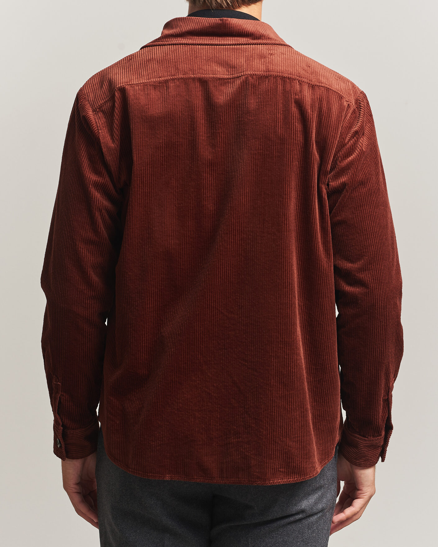Heren | Overhemden | Oscar Jacobson | Magnus Cord Shirt Jacket Burgundy