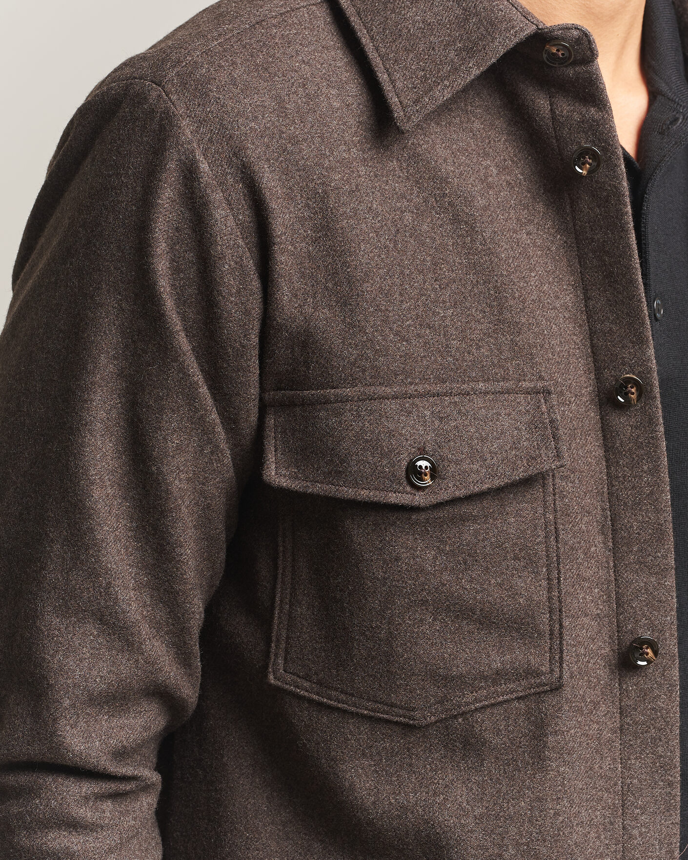 Heren | Overhemden | Oscar Jacobson | Magnus Wool Shirt Jacket Brown