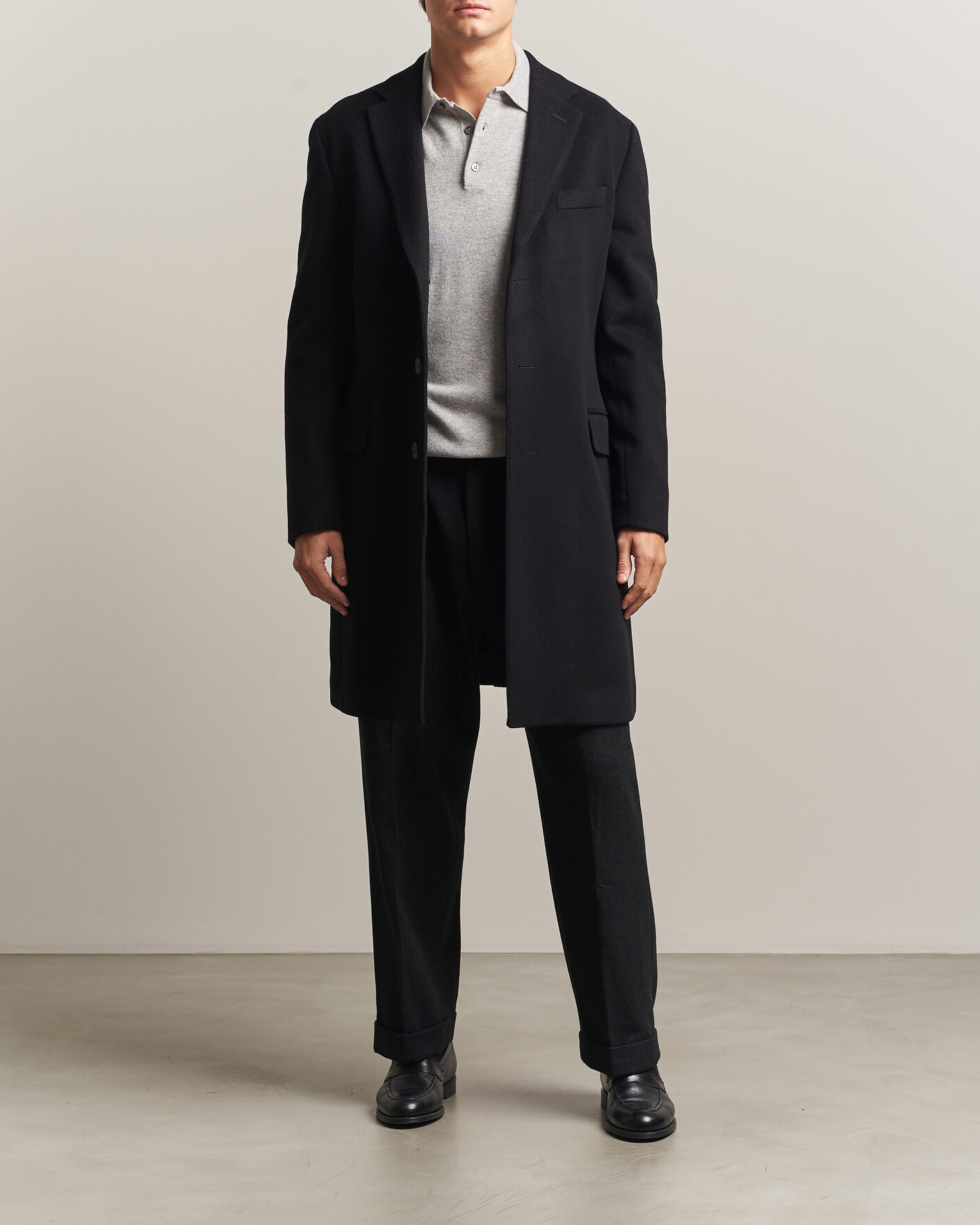 Heren | Jassen | Oscar Jacobson | Sergio Wool Coat Black