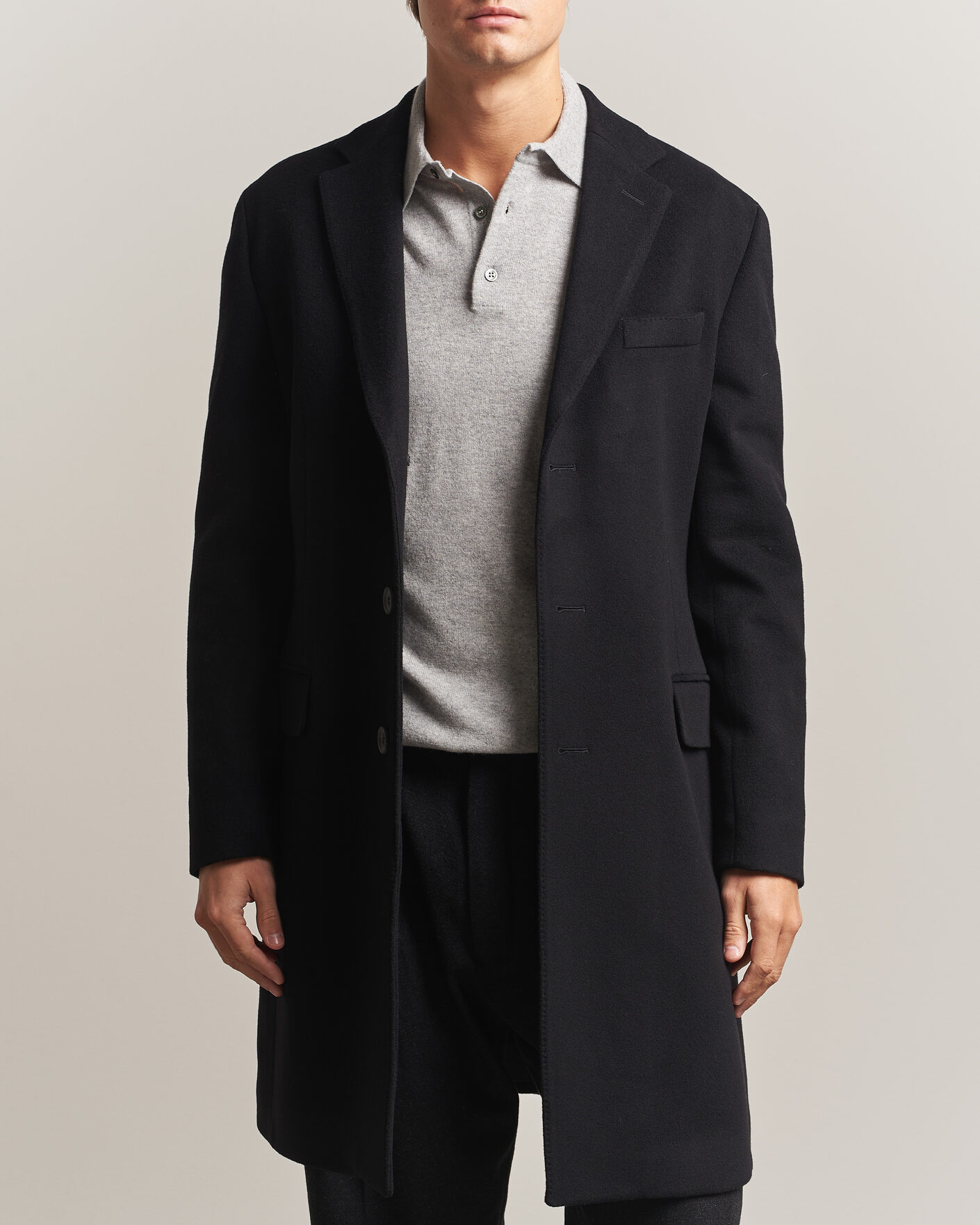 Heren | Jassen | Oscar Jacobson | Sergio Wool Coat Black
