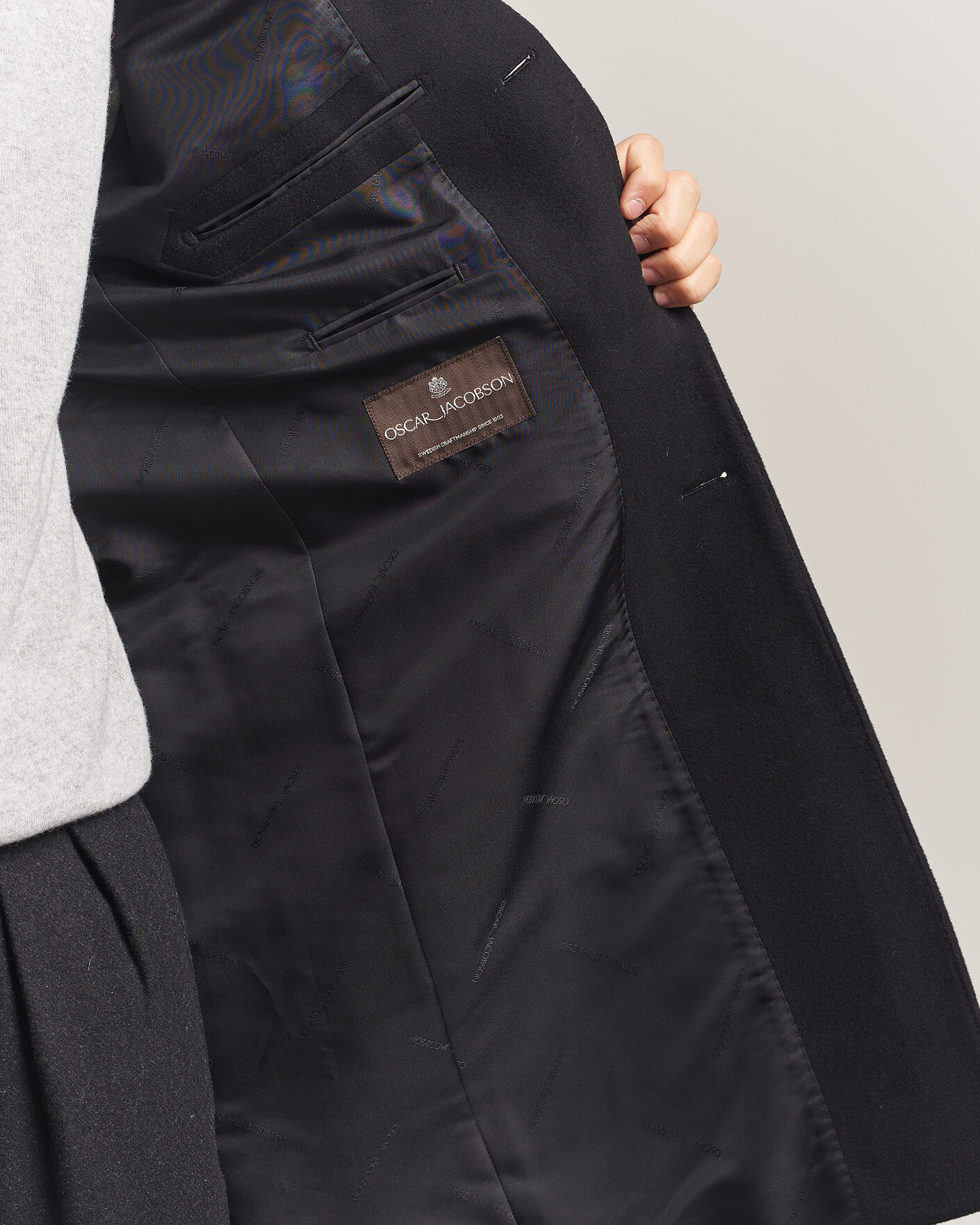 Heren | Jassen | Oscar Jacobson | Sergio Wool Coat Black