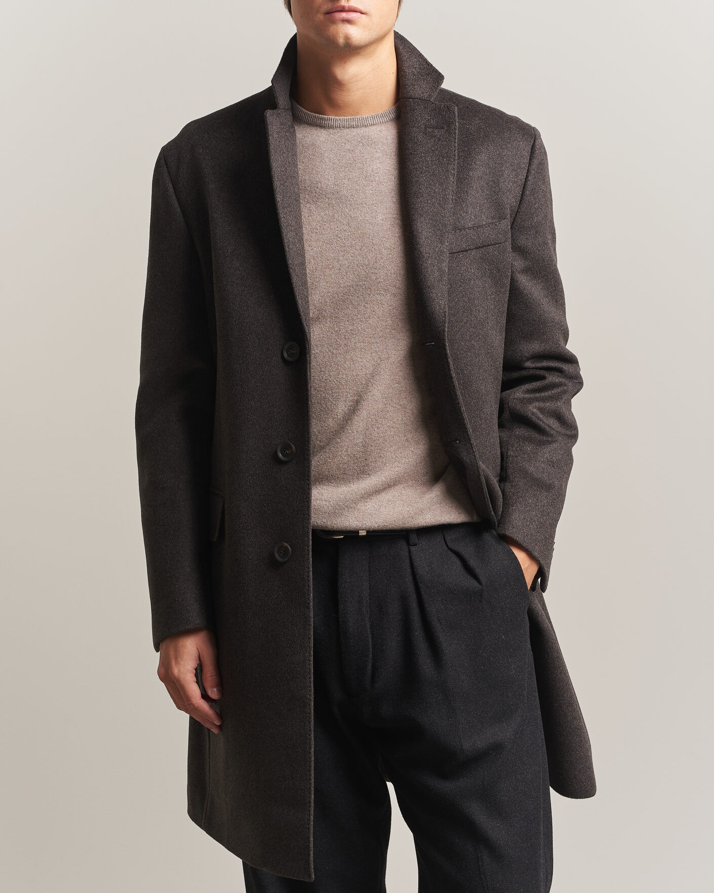 Heren | Jassen | Oscar Jacobson | Sergio Wool Coat Brown