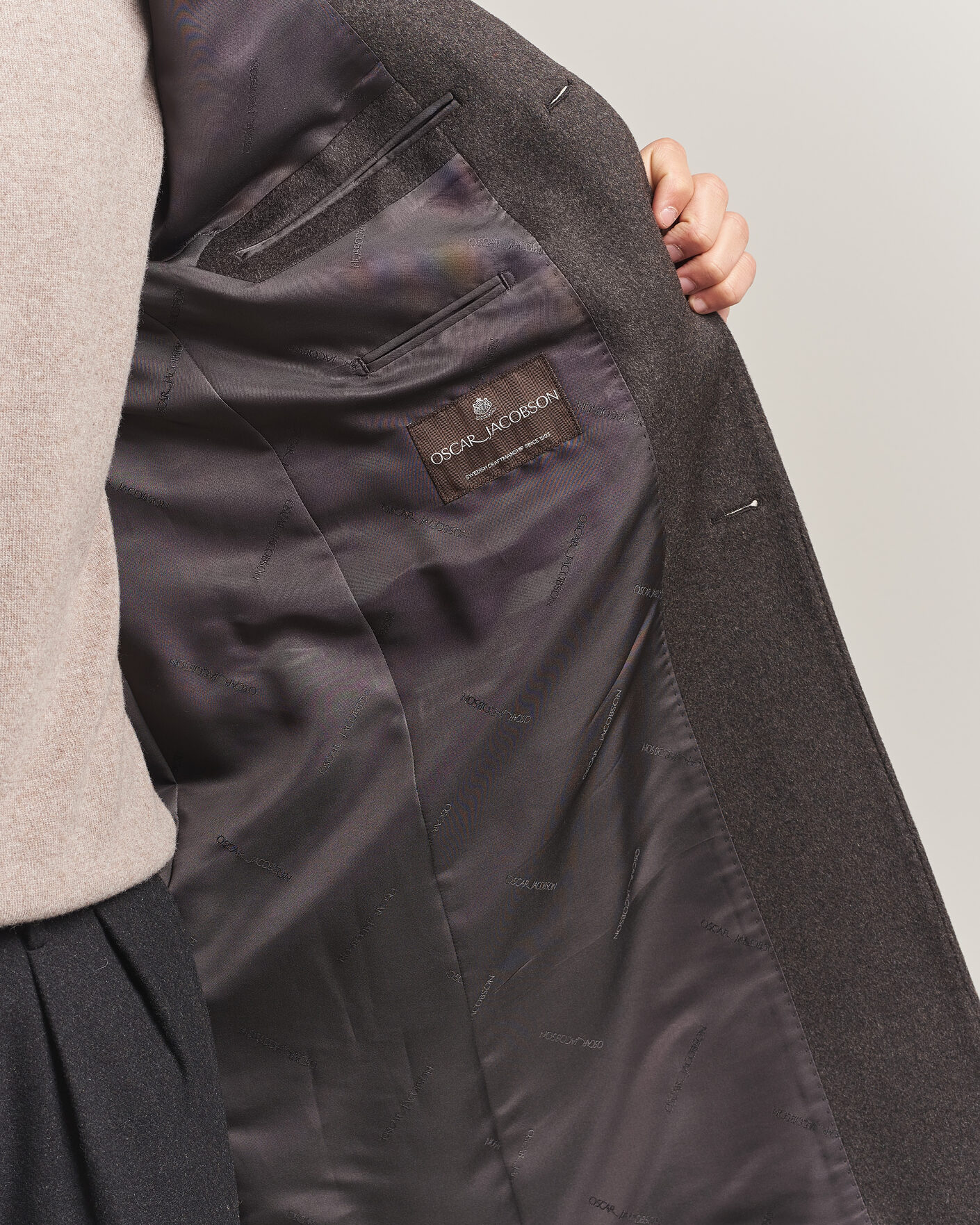 Heren | Jassen | Oscar Jacobson | Sergio Wool Coat Brown