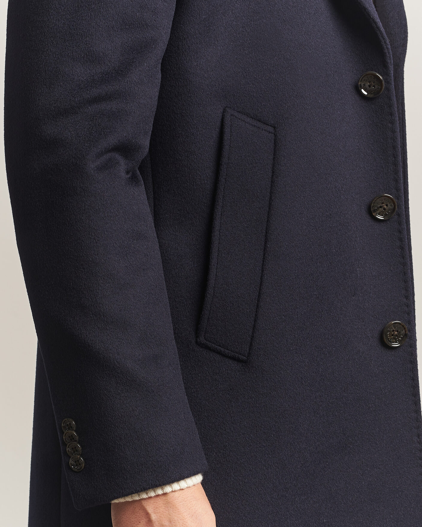 Heren | Jassen | Oscar Jacobson | Single Breasted Wool Coat Navy