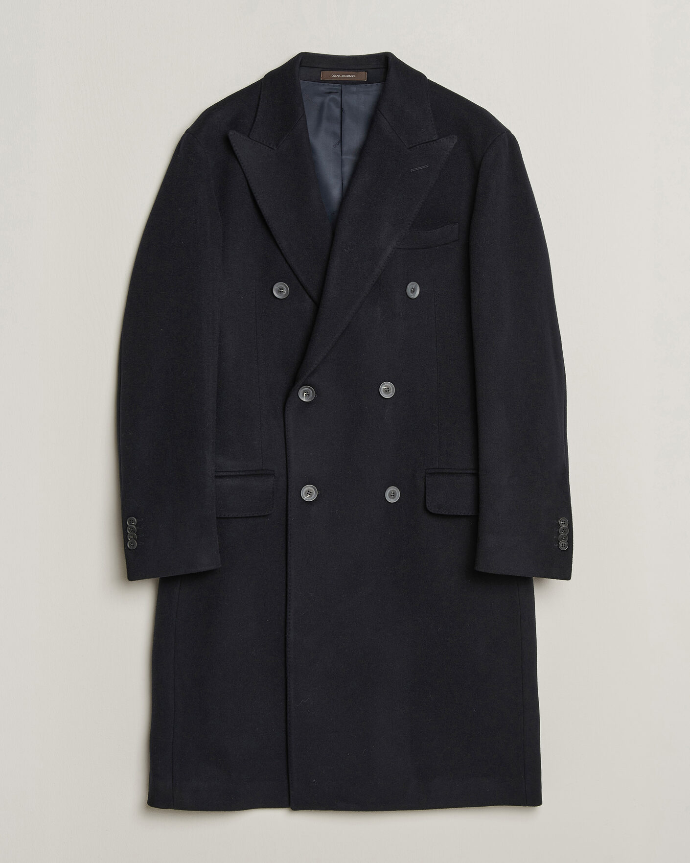 Heren | Jassen | Oscar Jacobson | Sicily Double Breasted Wool Coat Navy