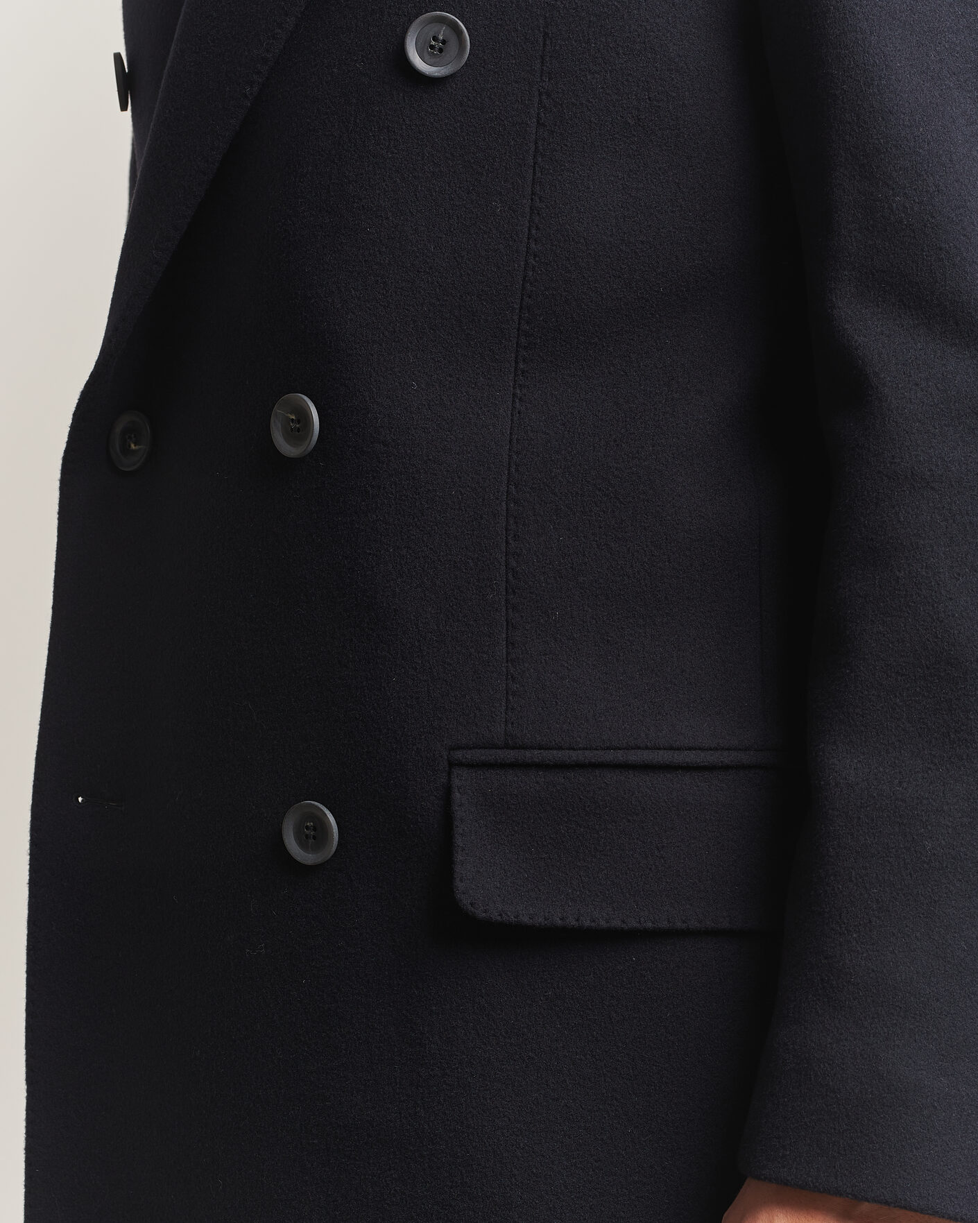 Heren | Jassen | Oscar Jacobson | Sicily Double Breasted Wool Coat Navy