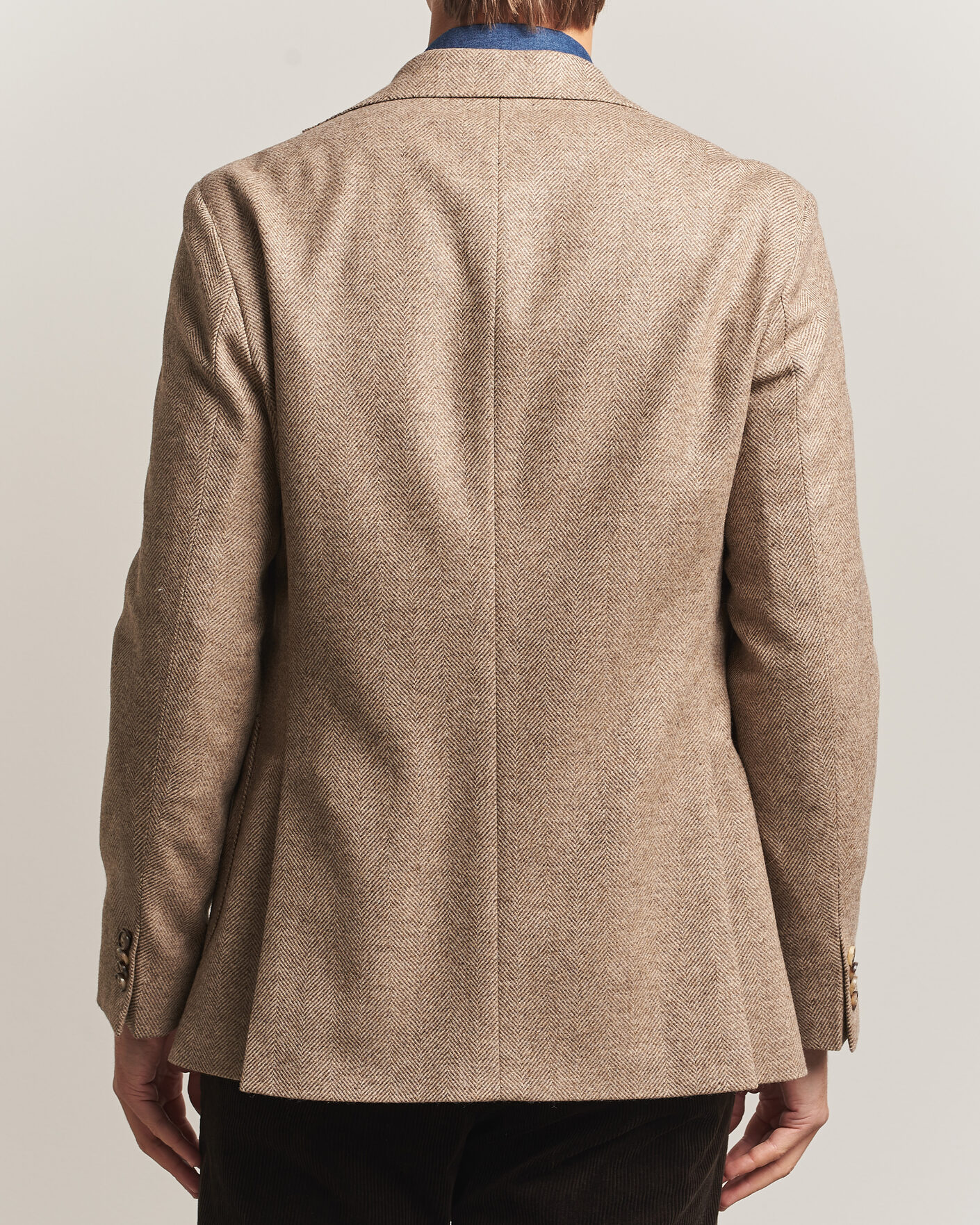 Heren | Blazers | Oscar Jacobson | Fogerty Herringbone Wool Blazer Beige
