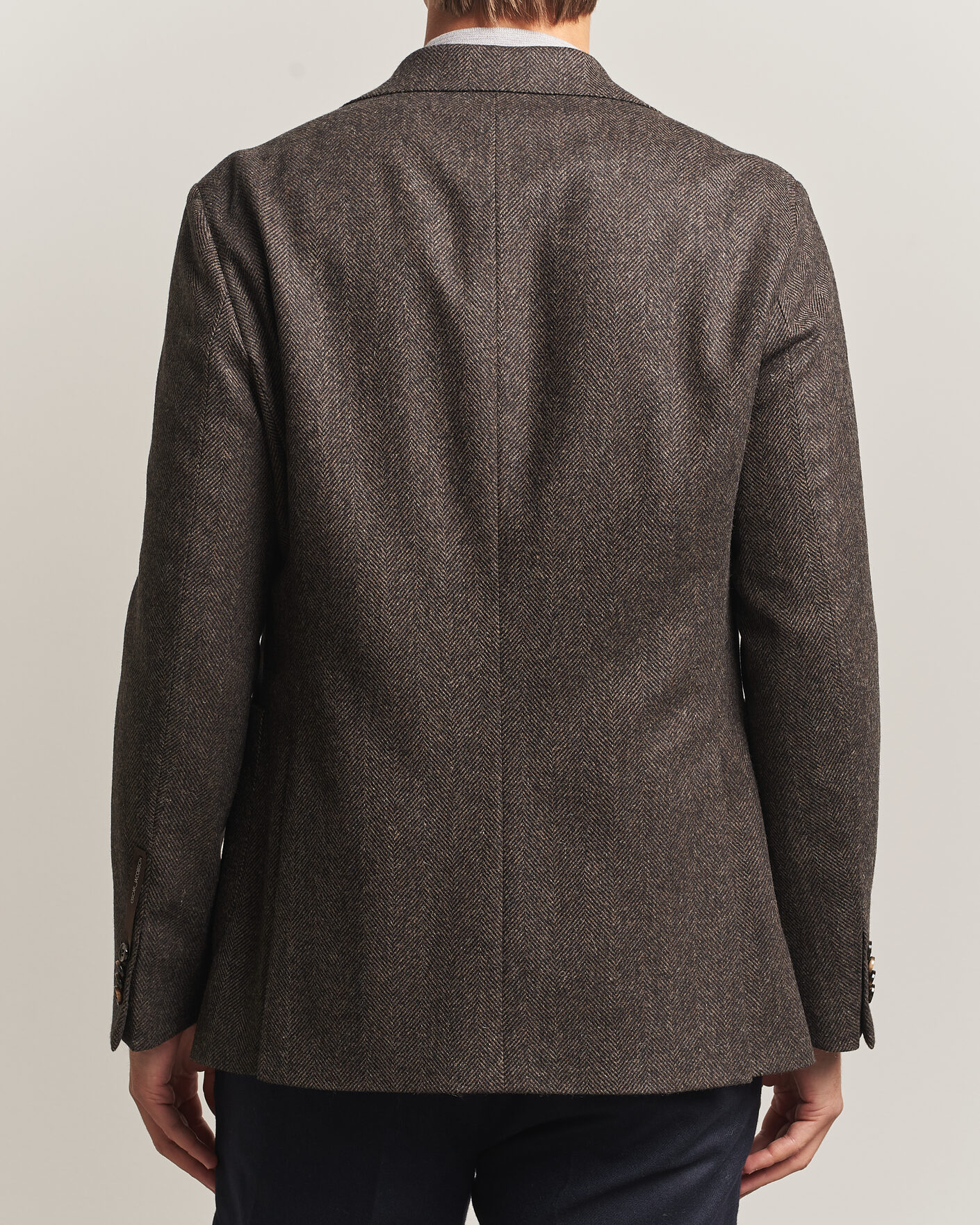 Heren | Blazers | Oscar Jacobson | Fogerty Herringbone Wool Blazer Brown