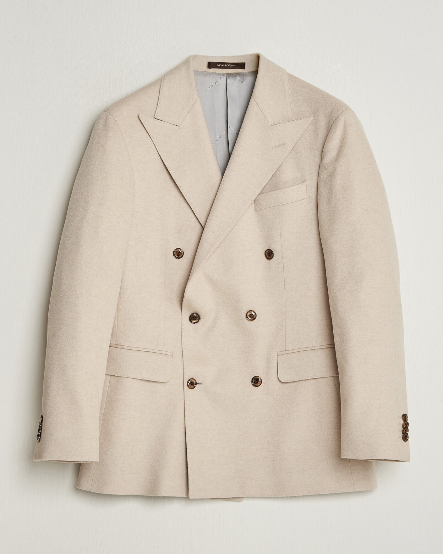 Heren | Blazers | Oscar Jacobson | Richard Wool/Cashmere DB Blazer Creme