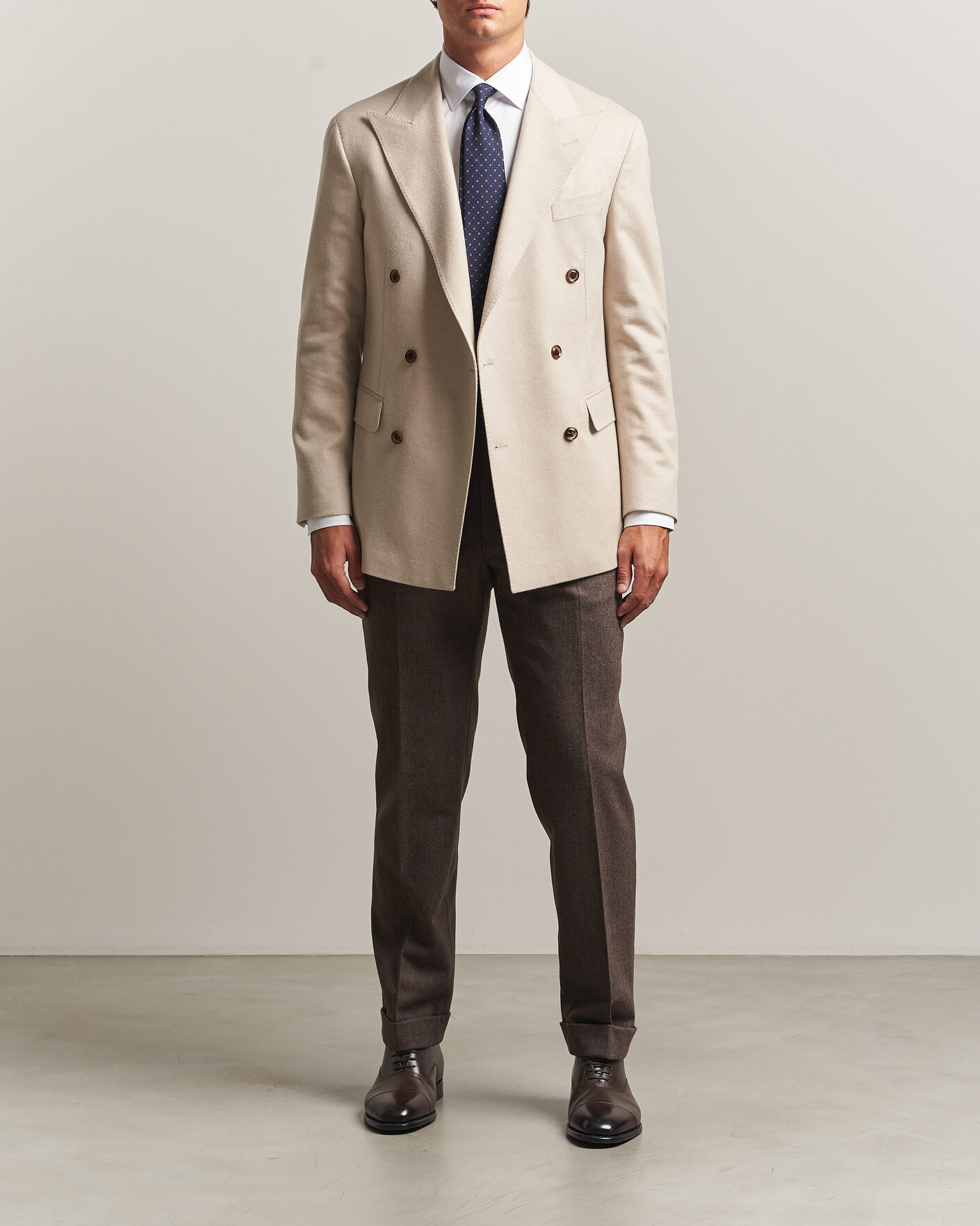Heren | Blazers | Oscar Jacobson | Richard Wool/Cashmere DB Blazer Creme