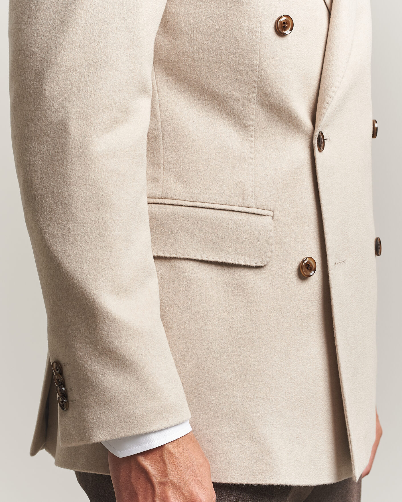 Heren | Blazers | Oscar Jacobson | Richard Wool/Cashmere DB Blazer Creme