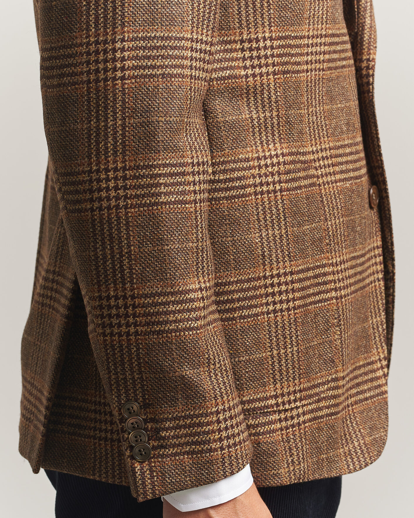 Heren | Blazers | Oscar Jacobson | Ferry Patch Checked Wool/Cashmere Blazer Brown