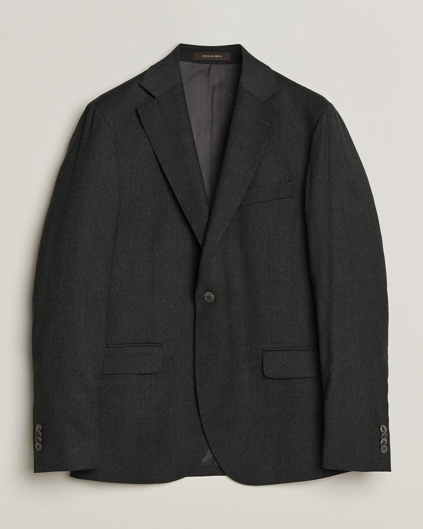 Heren | Blazers | Oscar Jacobson | Fogerty Wool Flannel Blazer Charcoal