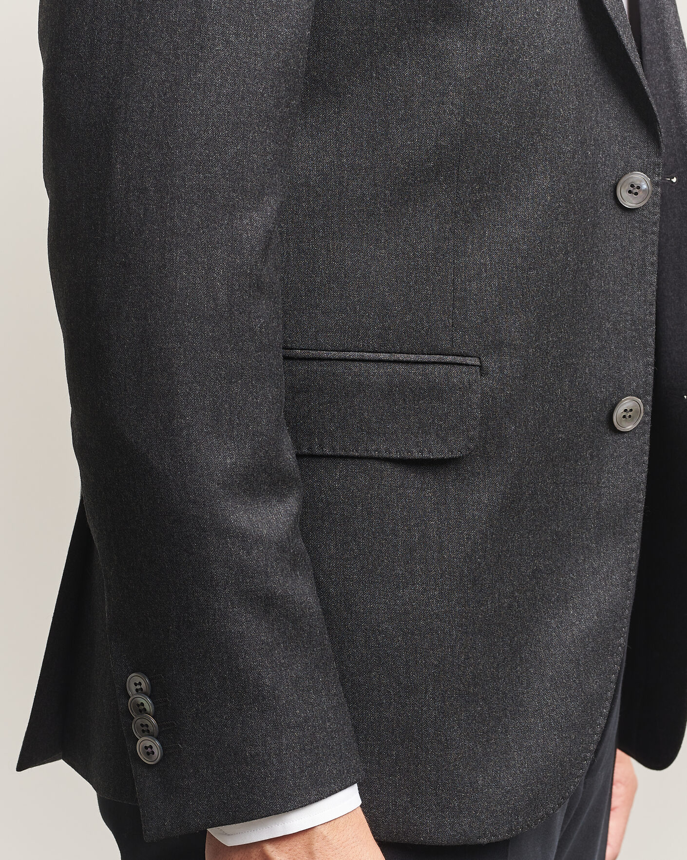 Heren | Blazers | Oscar Jacobson | Fogerty Wool Flannel Blazer Charcoal