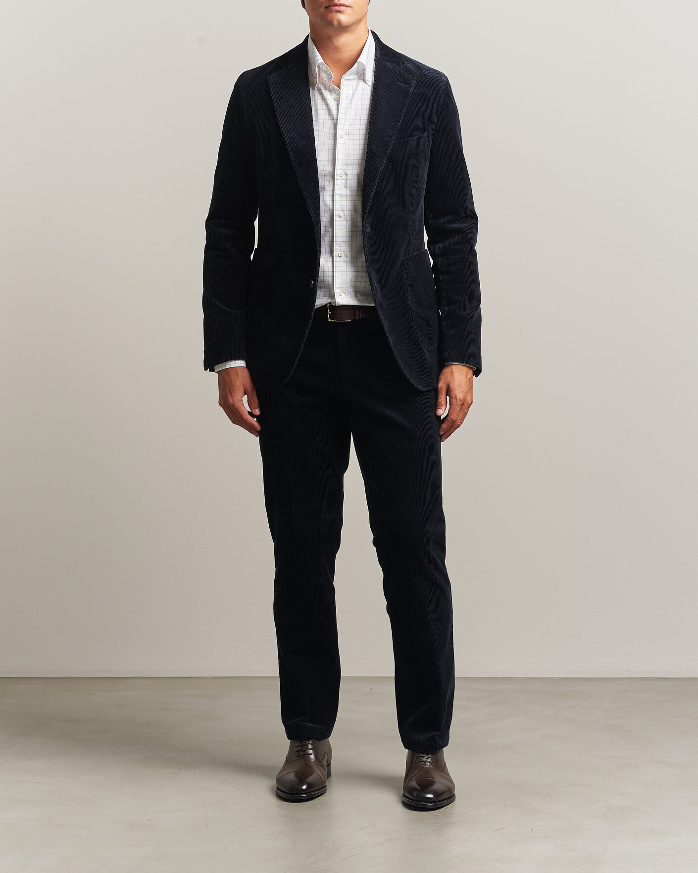 Heren | Broeken | Oscar Jacobson | Dandy Corduroy Trousers Navy